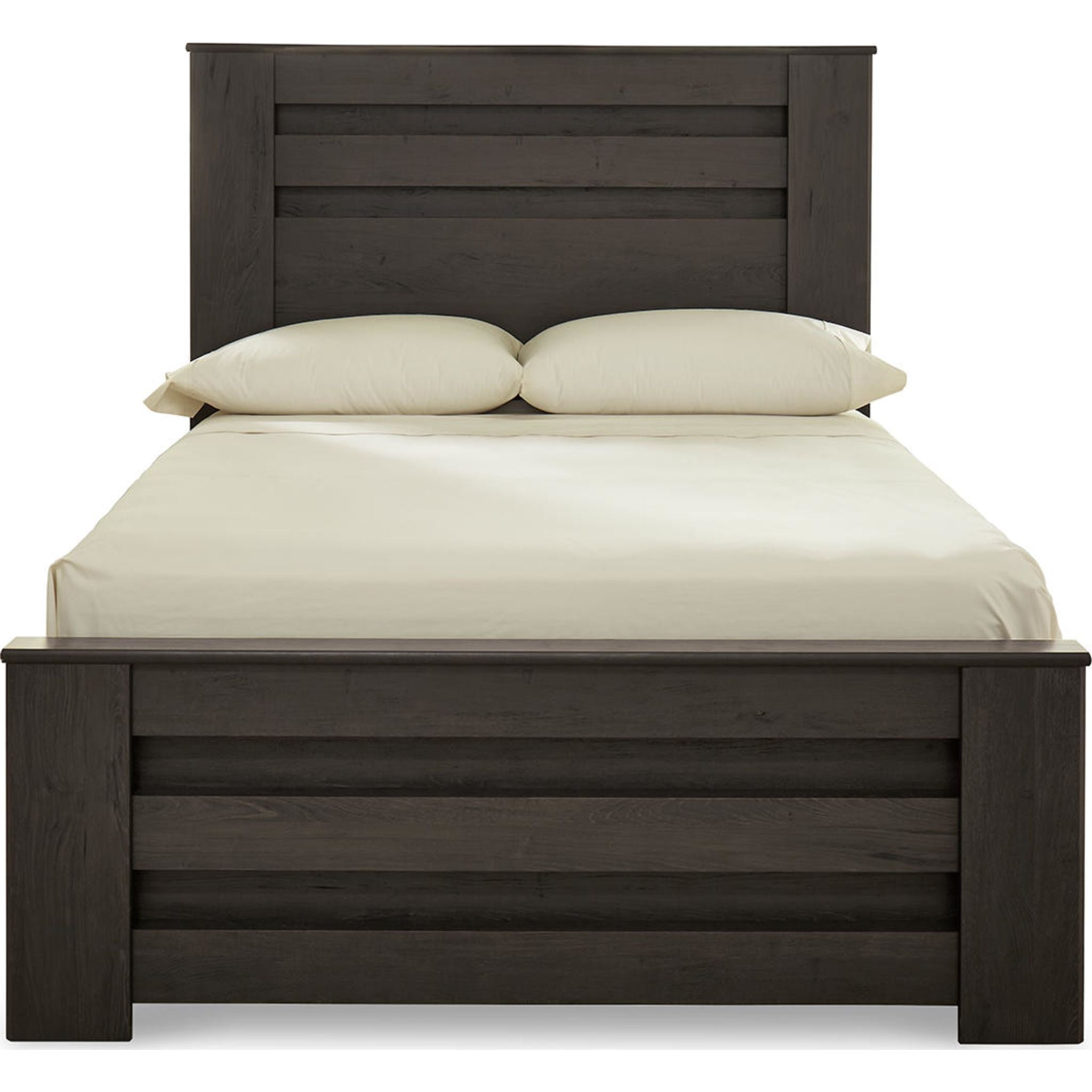 Brinxton Full Panel Upholstered Headboard - Charcoal Grey Fabric Bed Frame for Master Bedroom & Guest Room Decor
