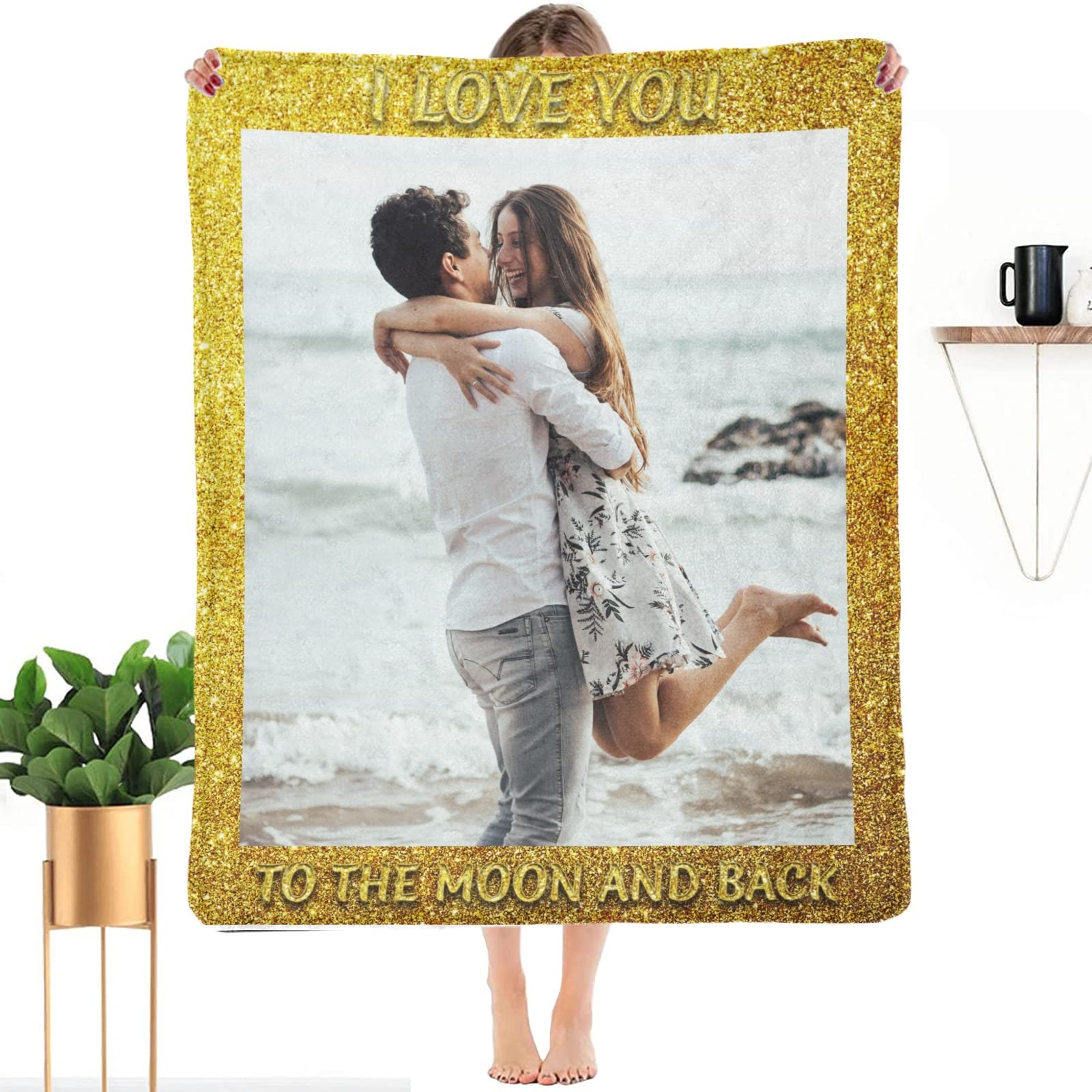 Custom Photo Blanket - Personalized Picture Blanket for Family, Couples, Girlfriend, Husband & Wife | Perfect for Halloween, Birthday, Wedding Gifts & Cozy Home Decor
