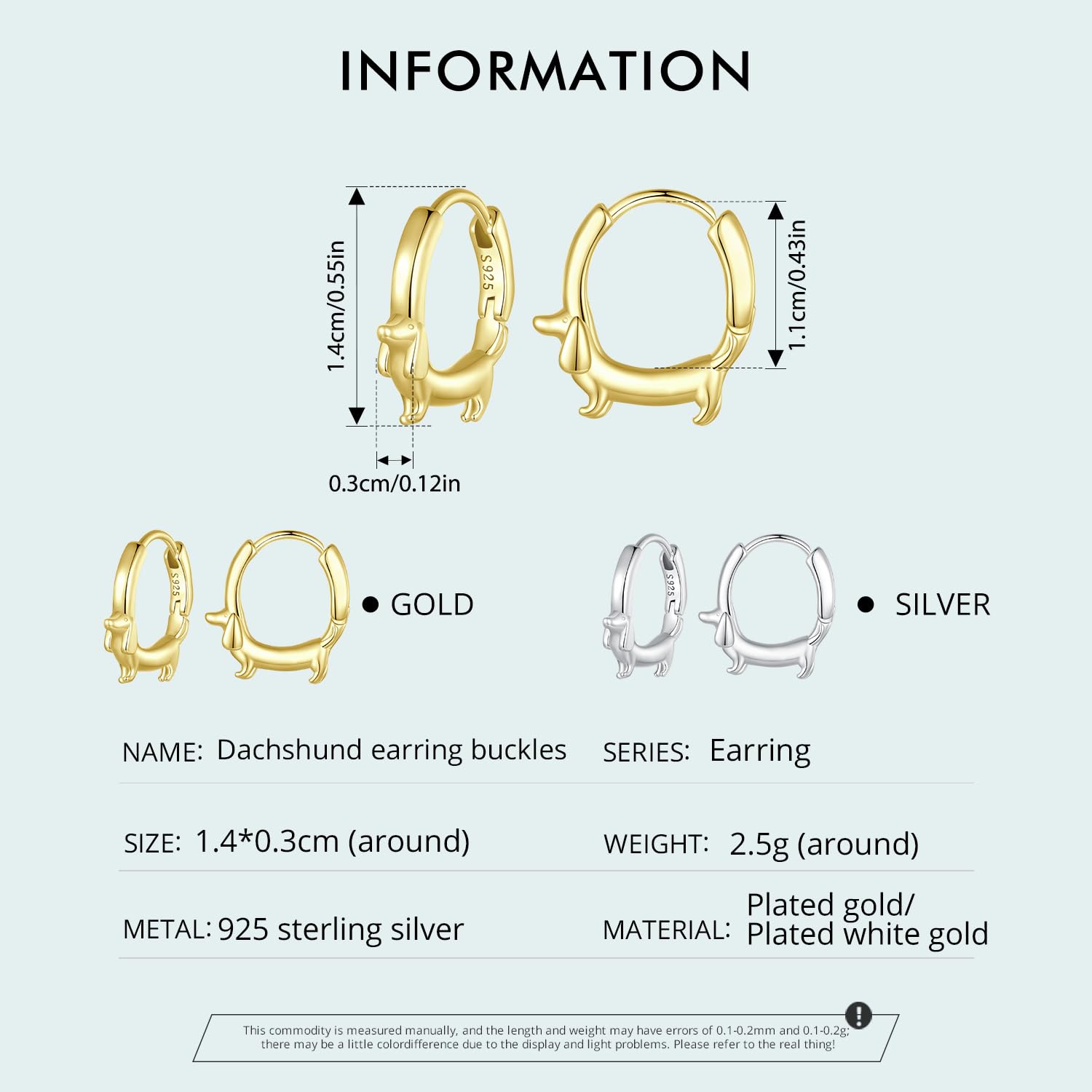 925 Sterling Silver Animal Hoop Earrings - Cute Panda, Dolphin, Cat & Dachshund Huggie Earrings for Women & Girls | Hypoallergenic, Lightweight Jewelry Gift | Perfect for Everyday Wear, Parties & Special Occasions