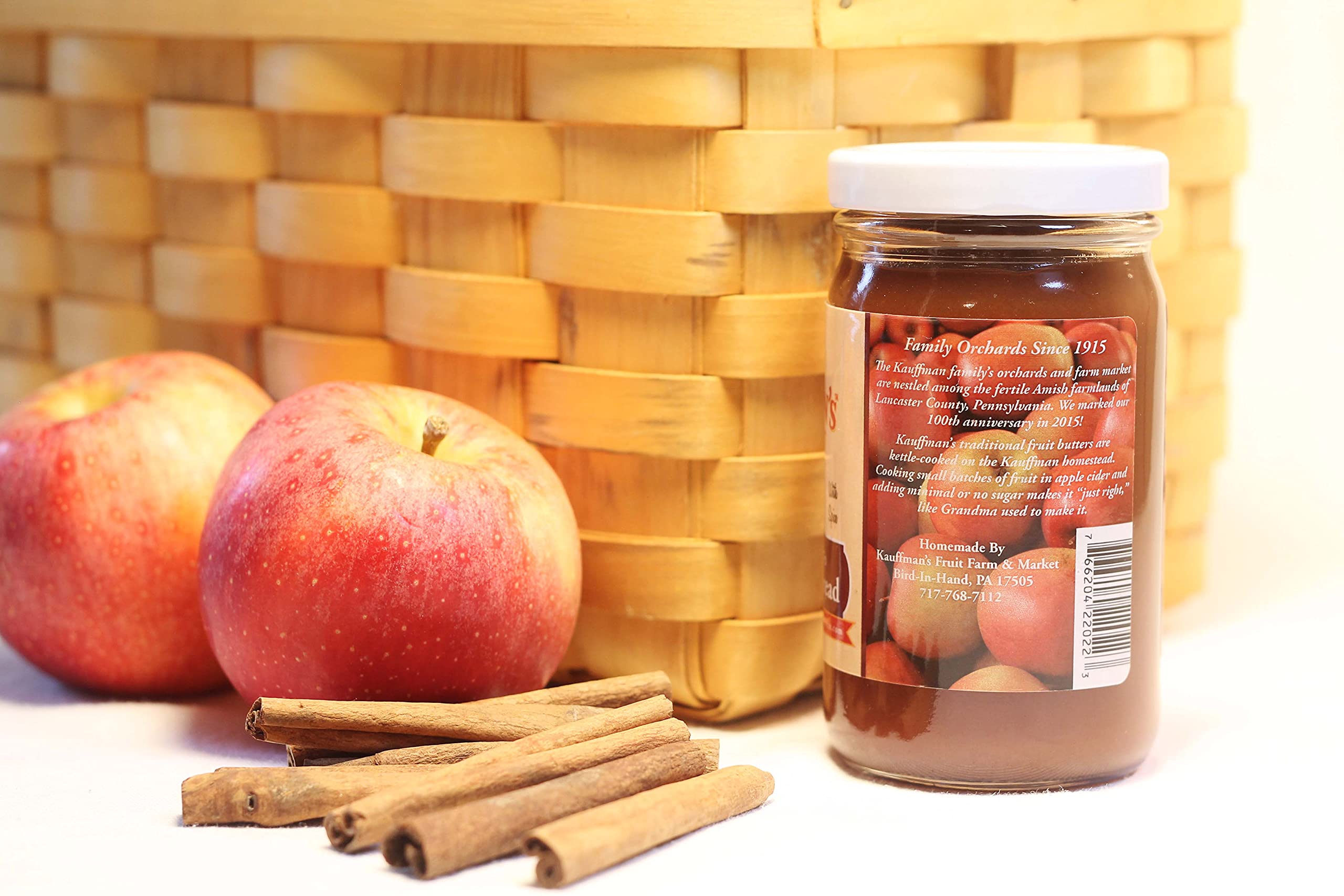 Kauffman's Fruit Farm Homemade Apple Butter Spread - No Sugar Added, 8.5 Oz (Pack of 12) | Gluten-Free, All-Natural Fruit Preserves for Toast, Pancakes & Baking