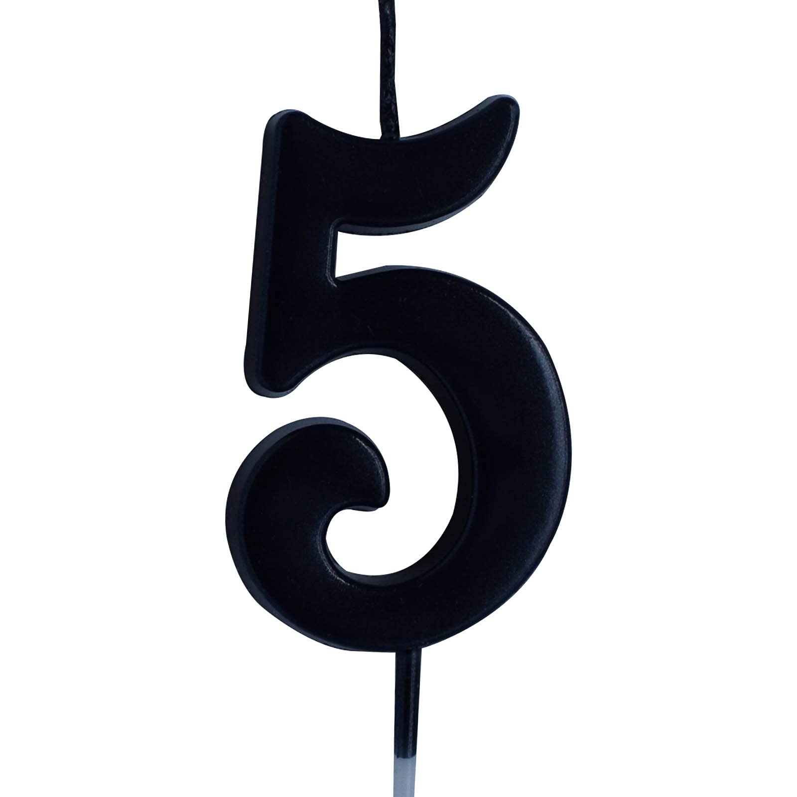 Black Number 5 Birthday Candle - 5th Birthday Cake Topper for Boys & Girls - Party Decorations & Supplies - Perfect for Birthday Cakes, Cupcakes, and Celebration Parties