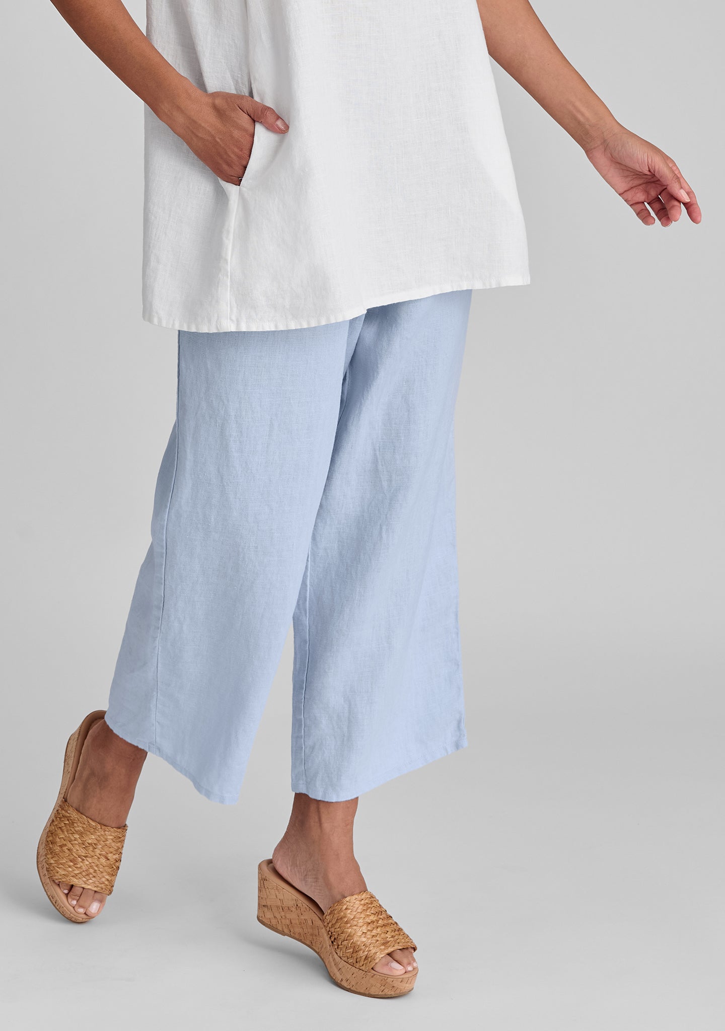 **Breathable Linen Pants for Women with Elastic Waistband - Comfortable Summer Casual Pants for Travel, Yoga, and Lounge Wear**