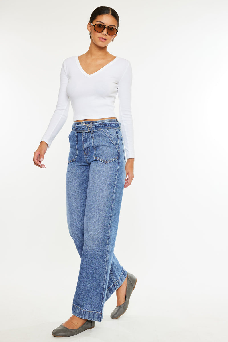 Finn Ultra High Rise Wide Leg Jeans for Women - Stretchy Comfort Fit, Plus Size & Petite Options - Perfect for Casual Wear, Office & Date Nights