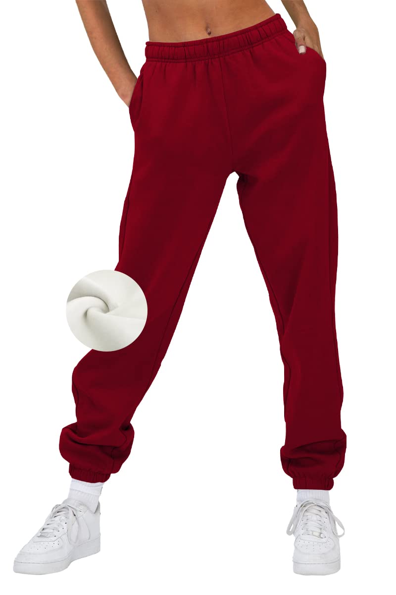 EFAN Women's Fleece Sweatpants - High Waisted Warm Joggers with Pockets, Soft Cotton Lounge Pants for Fall & Winter | Cozy Oversized Casual Wear for Home, Yoga, and Outdoor Activities