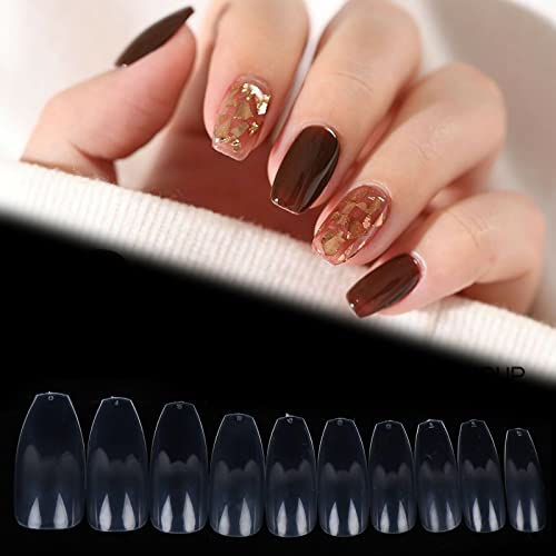 500pcs Clear Full Cover Acrylic Nails - Oval Shaped Fake Nails with 10 Sizes for Nail Salon Professionals & DIY Nail Art | Perfect for Manicures, Parties, Weddings & Special Occasions