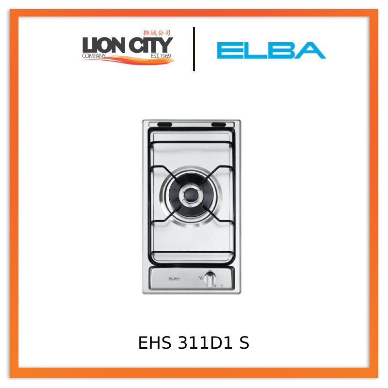 Elba 1 Burner Built-in Stainless Steel Gas Hob - EHS 311D1 S | Professional Grade Cooktop for Modern Kitchens | Perfect for Home Chefs & Compact Cooking Spaces