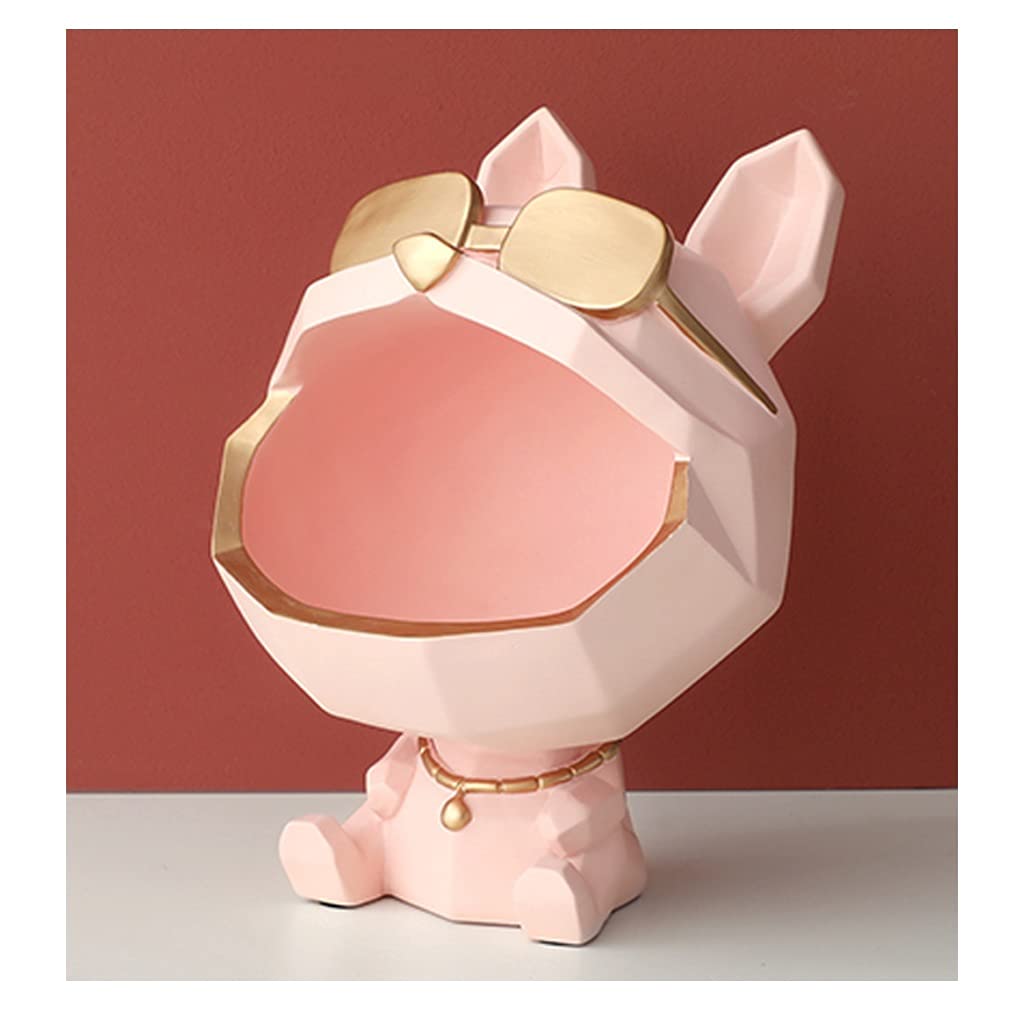 Funny Resin Animal Figurine Jewelry Tray - Multi-Purpose Catchall Organizer for Entryway, Office Desk, Living Room | Earrings & Candy Dish Holder | Unique Birthday Gift for Women & Men (Pink) - Perfect for Home Decor, Office Accessories & Gift Giving