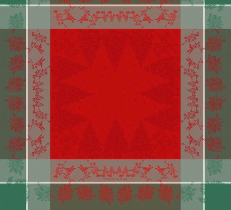 Red Stain-Resistant Cotton Christmas Tablecloth - Holiday Dining Decor for Parties, Family Gatherings & Festive Celebrations