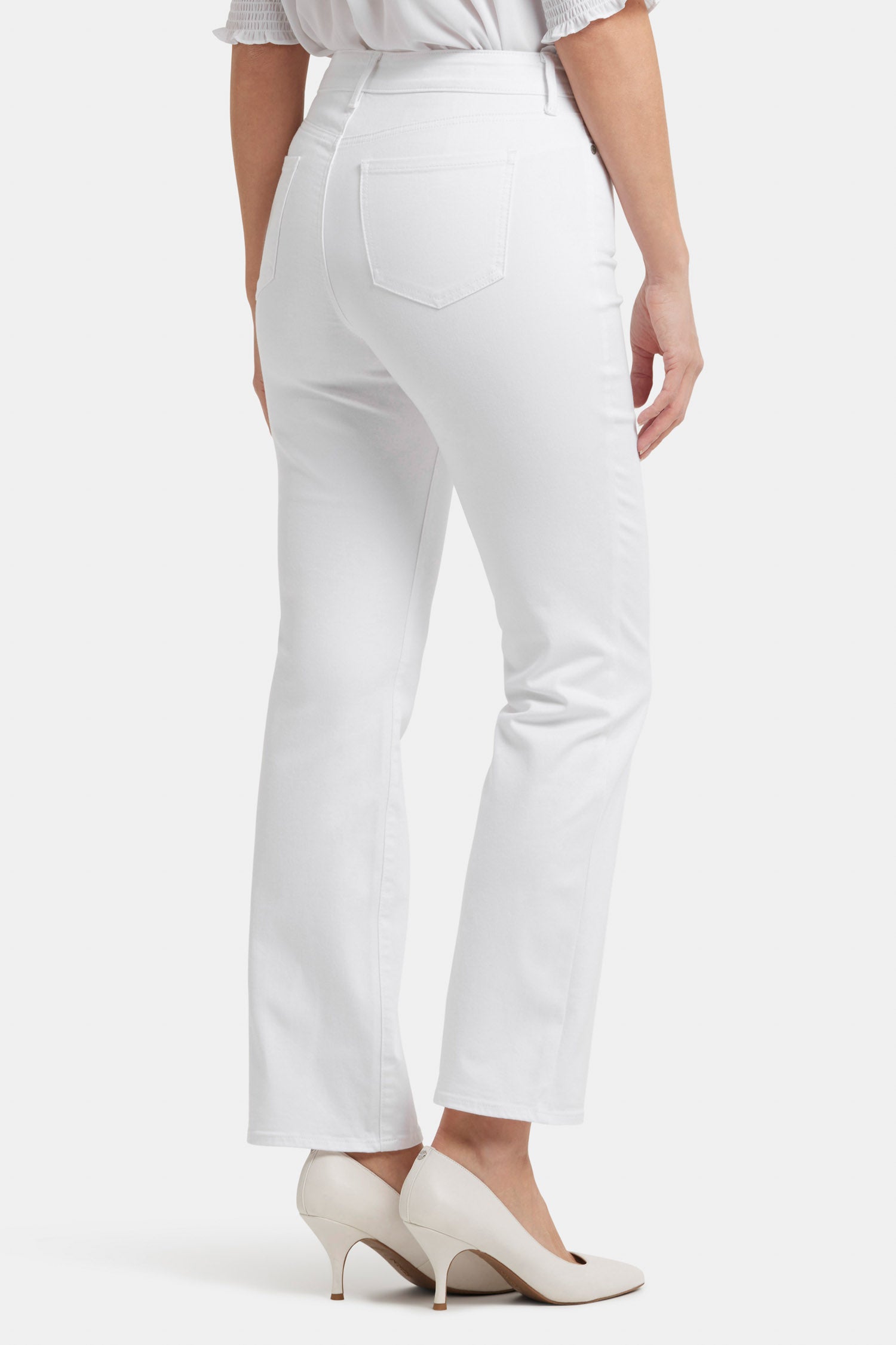 Ellison Straight Jeans for Women - High Waist Slim Fit Stretch Denim Pants in Optic White | Perfect for Casual Wear, Office & Date Nights
