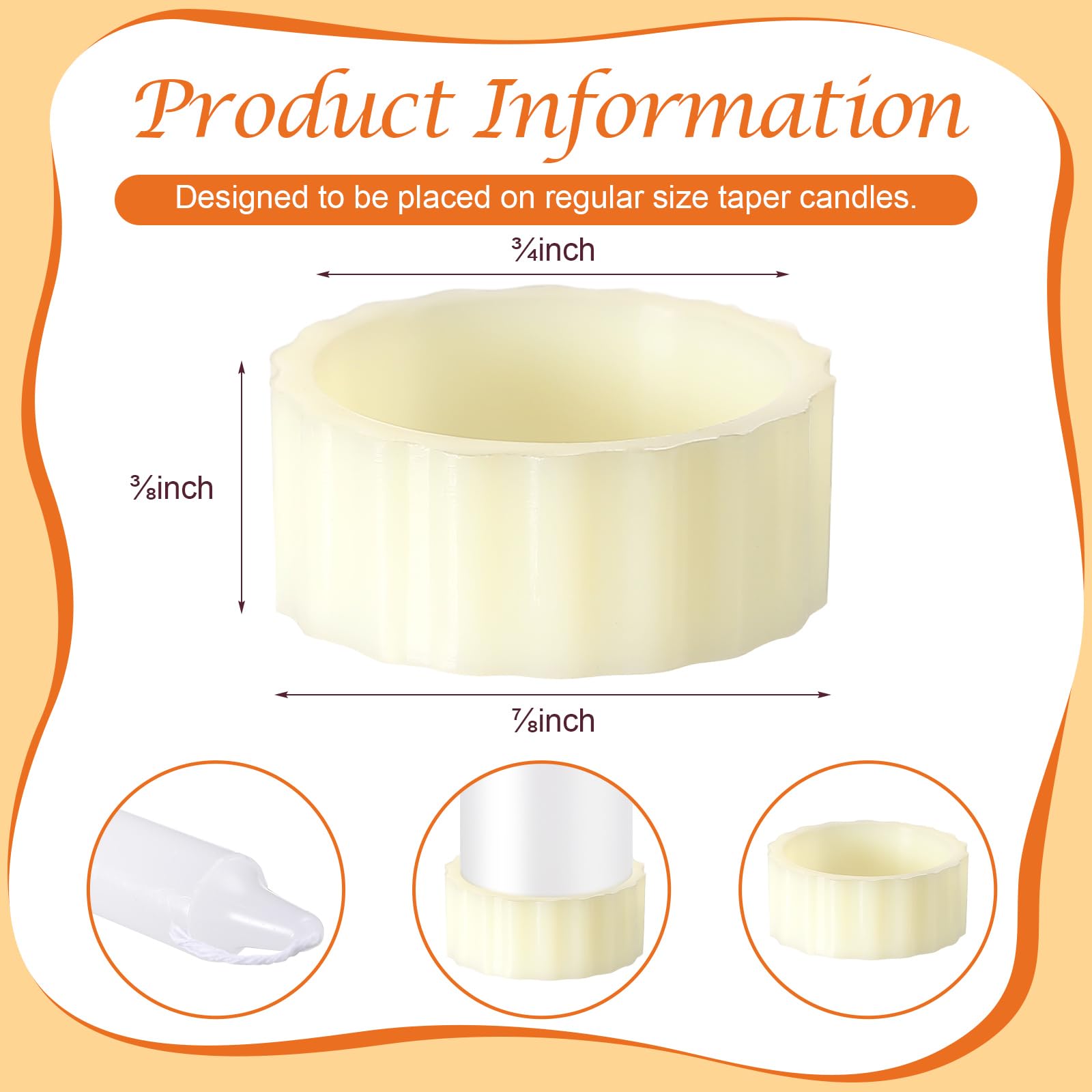20 Pack Rubber Candle Grips - Secure Taper Candles & Cups for Tables & Weddings