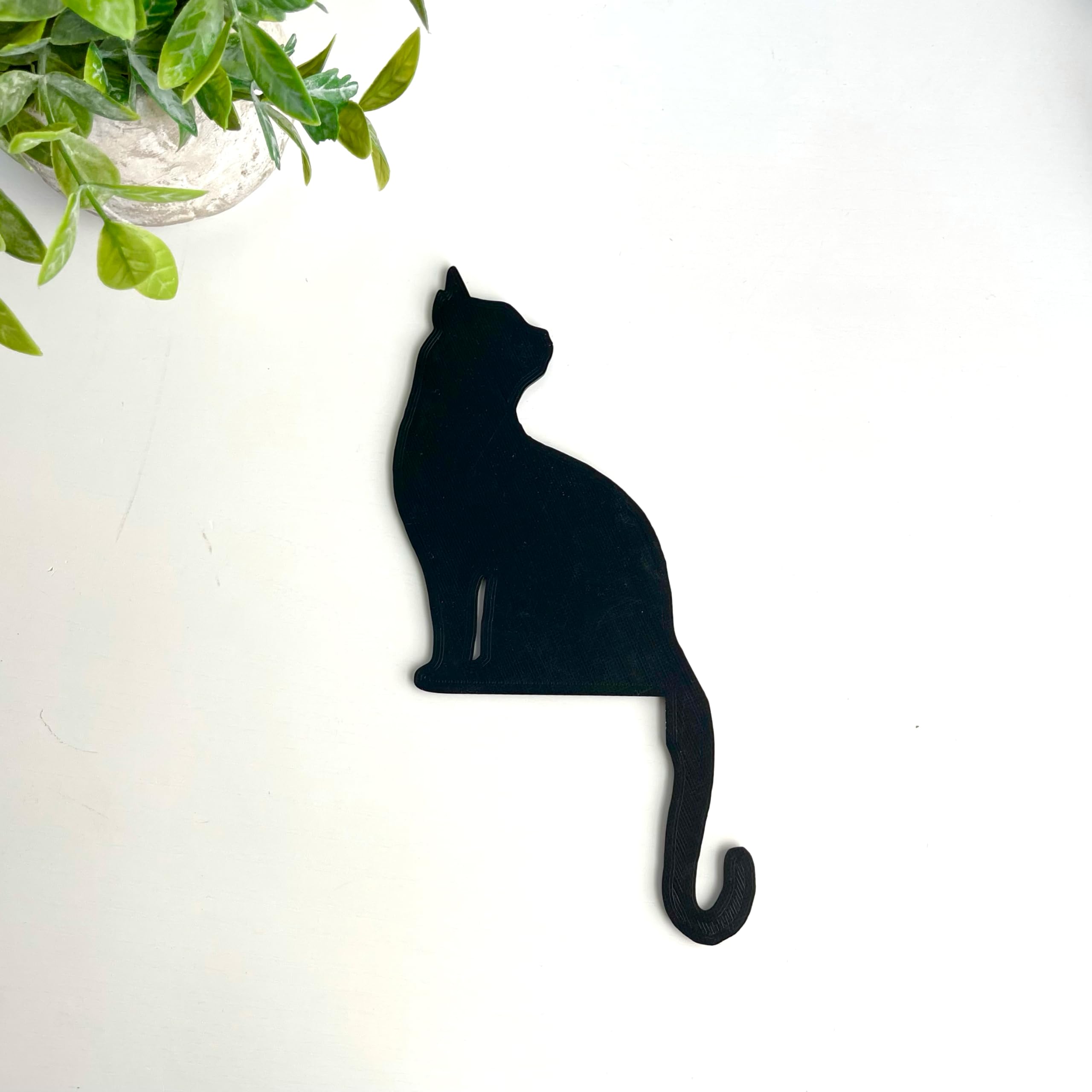 Black Cat Sitting Door Topper - Farmhouse Style Cat Lover Gift - Window Sill & Over The Door Decor for Home, Office, or Nursery - Perfect Halloween & Christmas Decoration