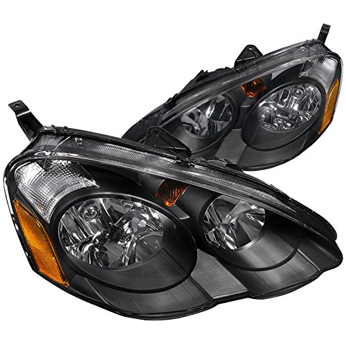 Spec-D Tuning 2LH-RSX02JM-RS JDM Black Diamond Headlights for Acura RSX DC5 - OEM Style Replacement Lamps | Perfect for Night Driving & Car Customization