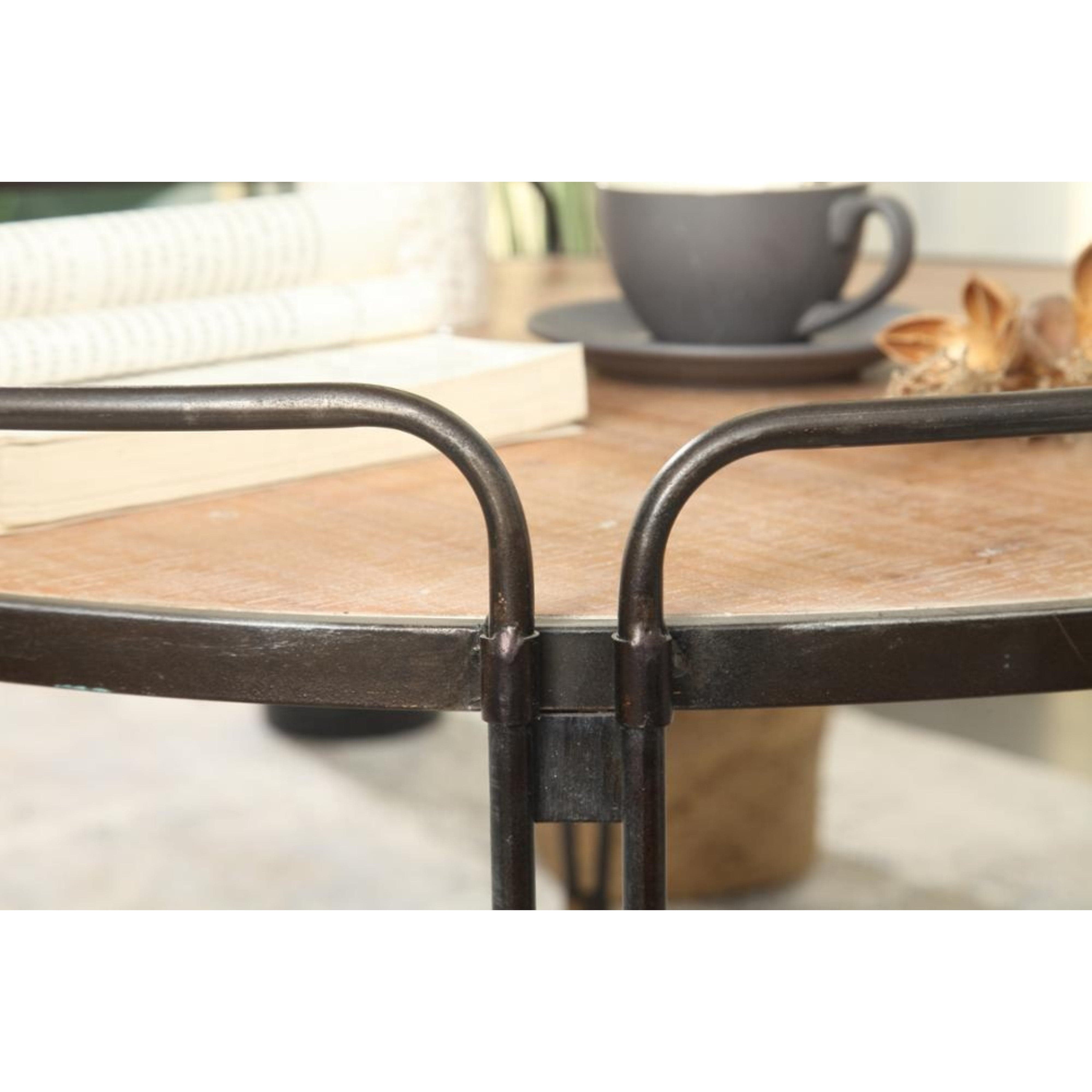 Urban Style Modern Coffee Table with Wood Top & Sturdy Metal Frame - Perfect for Living Room, Lounge, and Office Decor