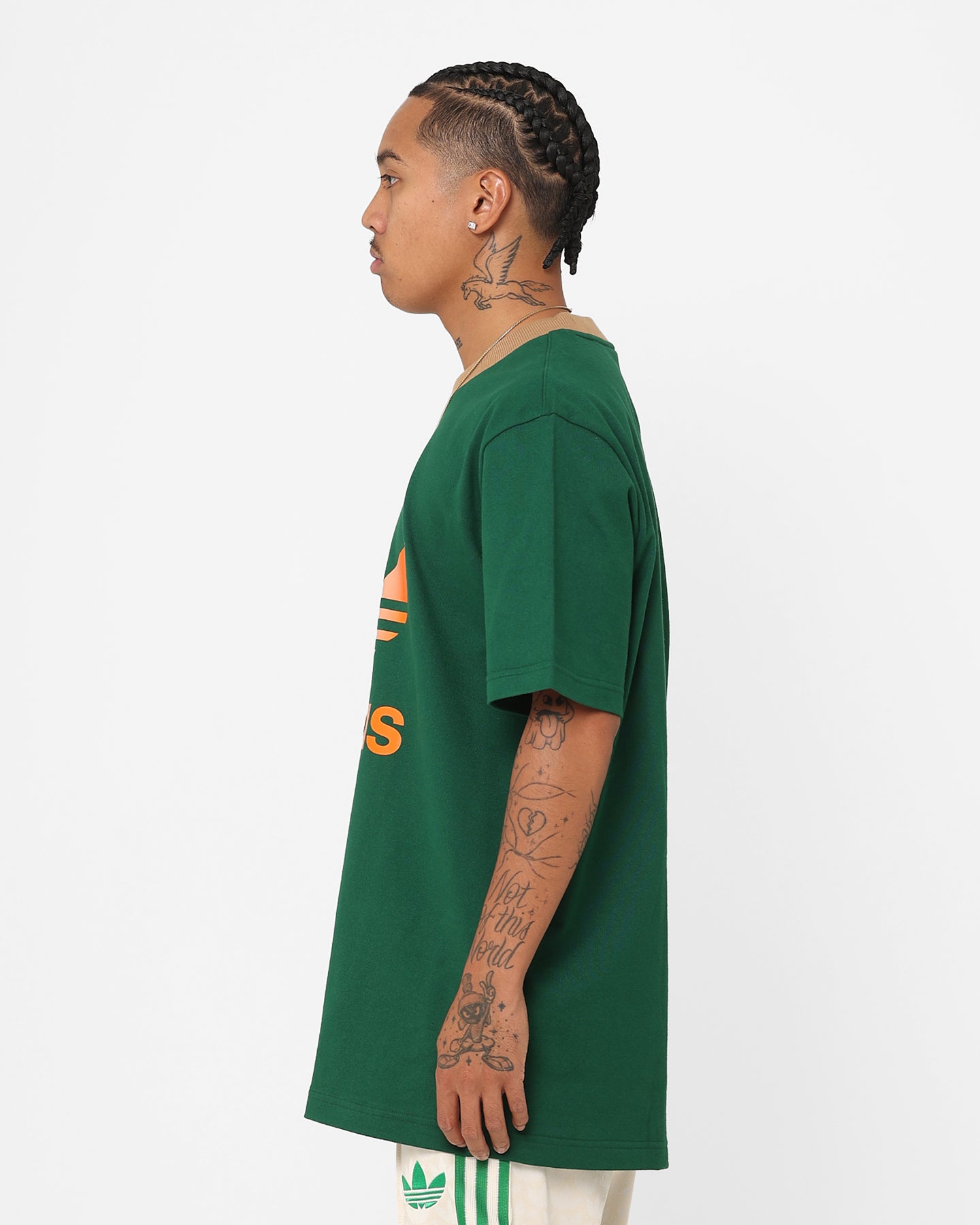 Adidas Adicolor Trefoil T-Shirt for Men - Dark Green Cotton Casual Tee | Streetwear, Gym & Everyday Wear