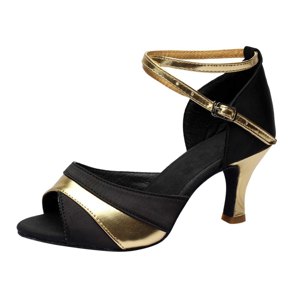 Women's Peep Toe Dance Sandals - Latin Ballroom Ballet Slippers for Prom & Performance - Comfortable Slide Shoes for Ladies (Ideal for Salsa, Tango, Wedding Dances & Practice)