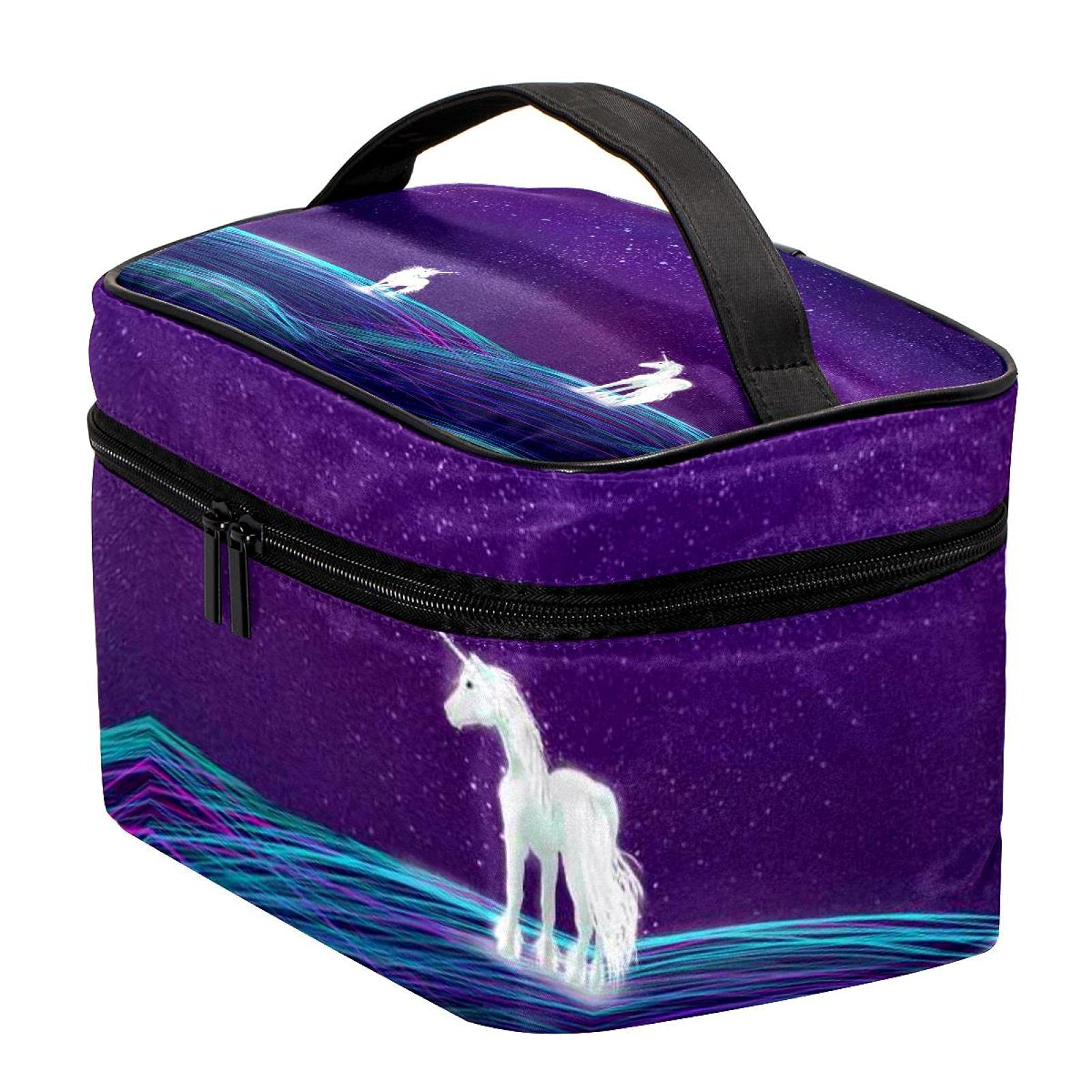 Unicorn Starry Makeup Bag - Large Cosmetic Organizer for Women & Girls | Travel & Storage