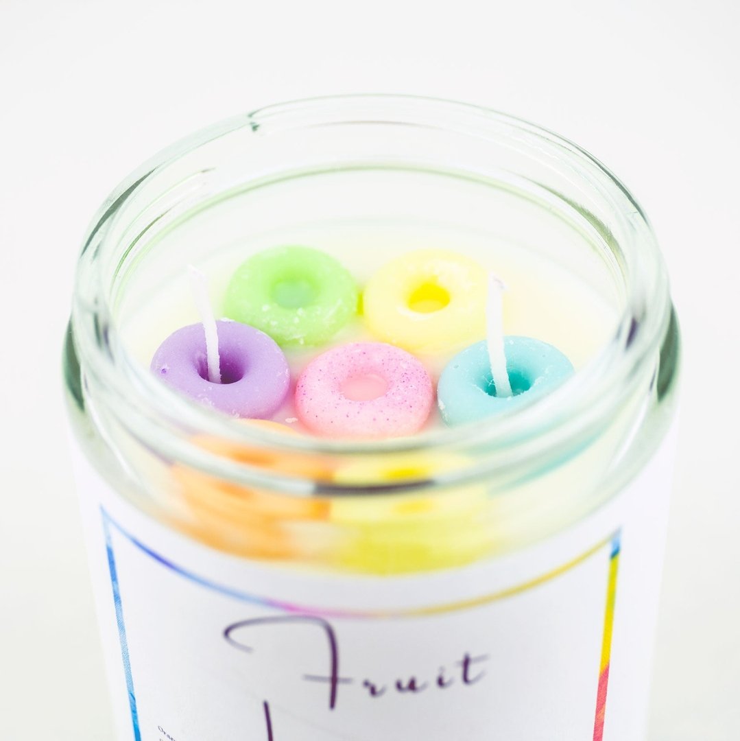 Fruit Loops Scented Candle - Handmade Aromatherapy Soy Wax Candle for Home, Relaxation & Gifts - Perfect for Bedroom, Bathroom & Living Room