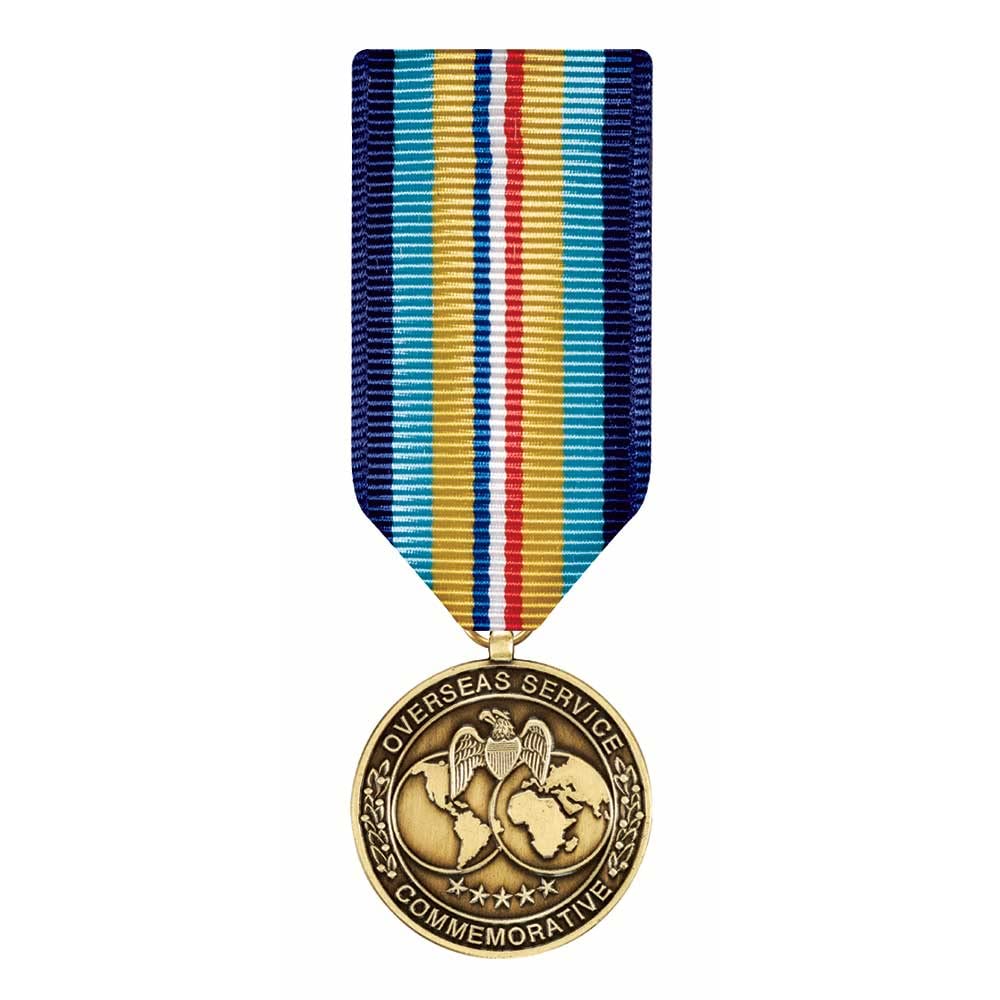 MEDALS OF AMERICA EST. 1976 Overseas Service Commemorative Miniature Medal - Perfect for Military Collectors, Veterans & Patriotic Displays