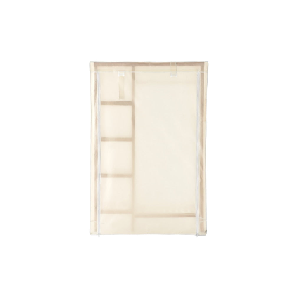 Eco-Friendly Bamboo Fabric Wardrobe Clothes Organizer Hanger - Beige | Space-Saving Closet Storage for Shirts, Pants & Accessories | Perfect for Small Spaces & Travel