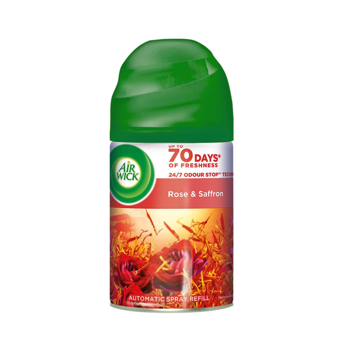 Air Wick Freshmatic Automatic Air Freshener Refill - Rose & Saffron Scent, 250ml | 2600 Sprays Guaranteed | Long-Lasting Fragrance for Home, Bathroom, Office & Car | Eliminates Odors & Freshens Air