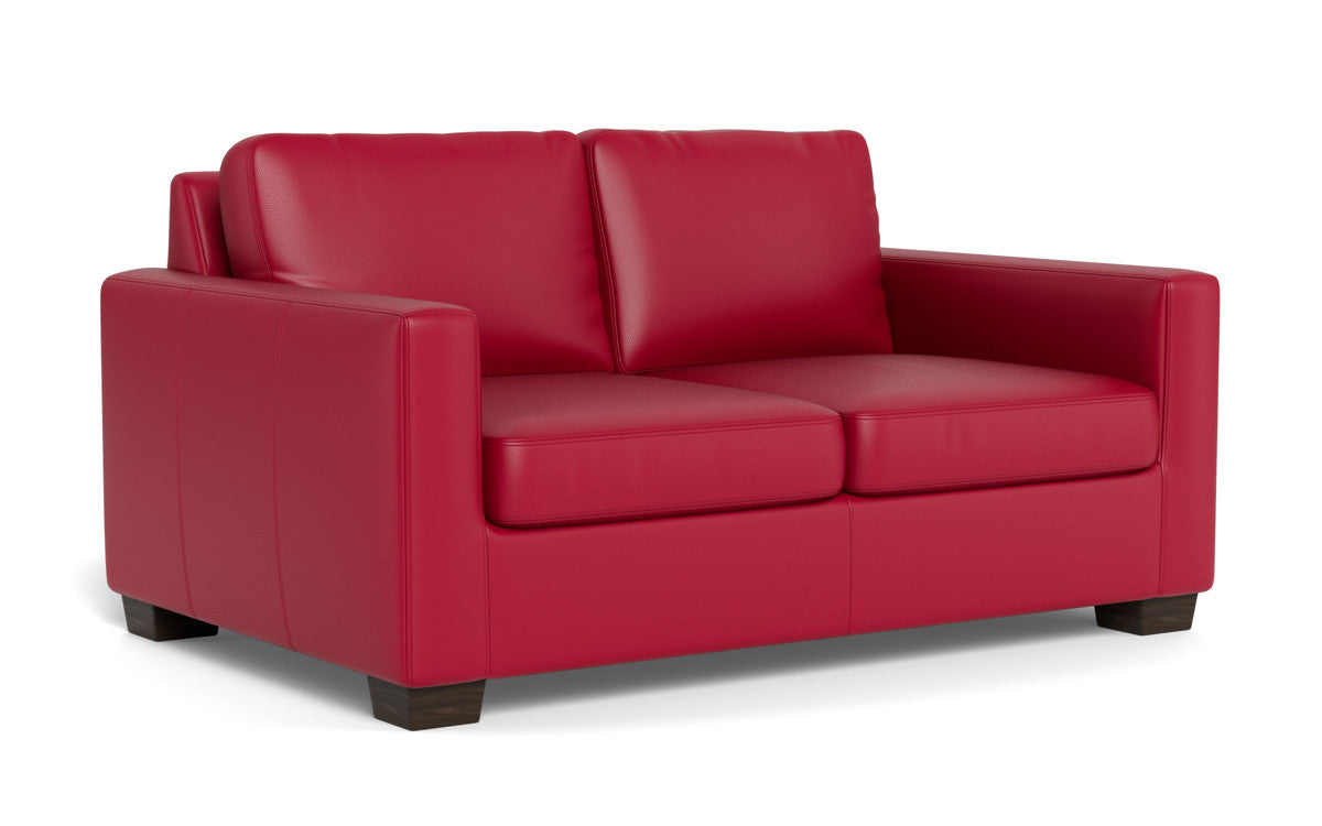 Track 62 Genuine Leather Loveseat Sofa - Modern Two-Seater Couch for Living Room, Lounge & Office - Comfortable Leather Recliner for Home Decor