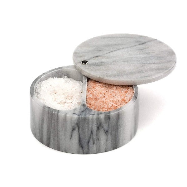 Premium Marble Salt Box with Lid - Elegant Kitchen Storage for Salt, Spices & Seasonings | Perfect for Cooking, Baking & Tabletop Display