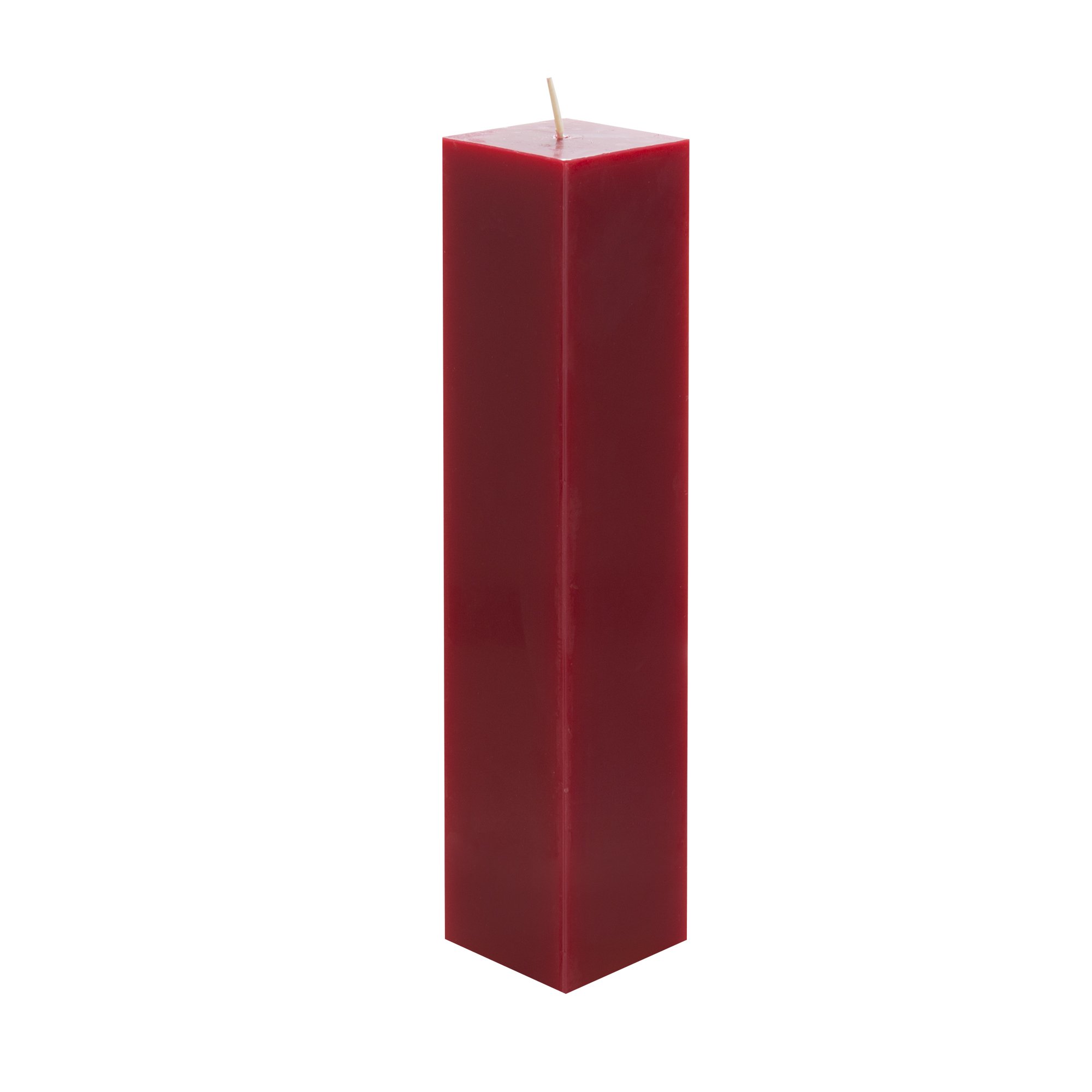Premium Unscented Red Square Pillar Candle - 2x9 Inch Hand-Poured Wax for Home Decor, Weddings, Birthdays & Holidays - Elegant Centerpiece for Parties, Celebrations & Romantic Dinners