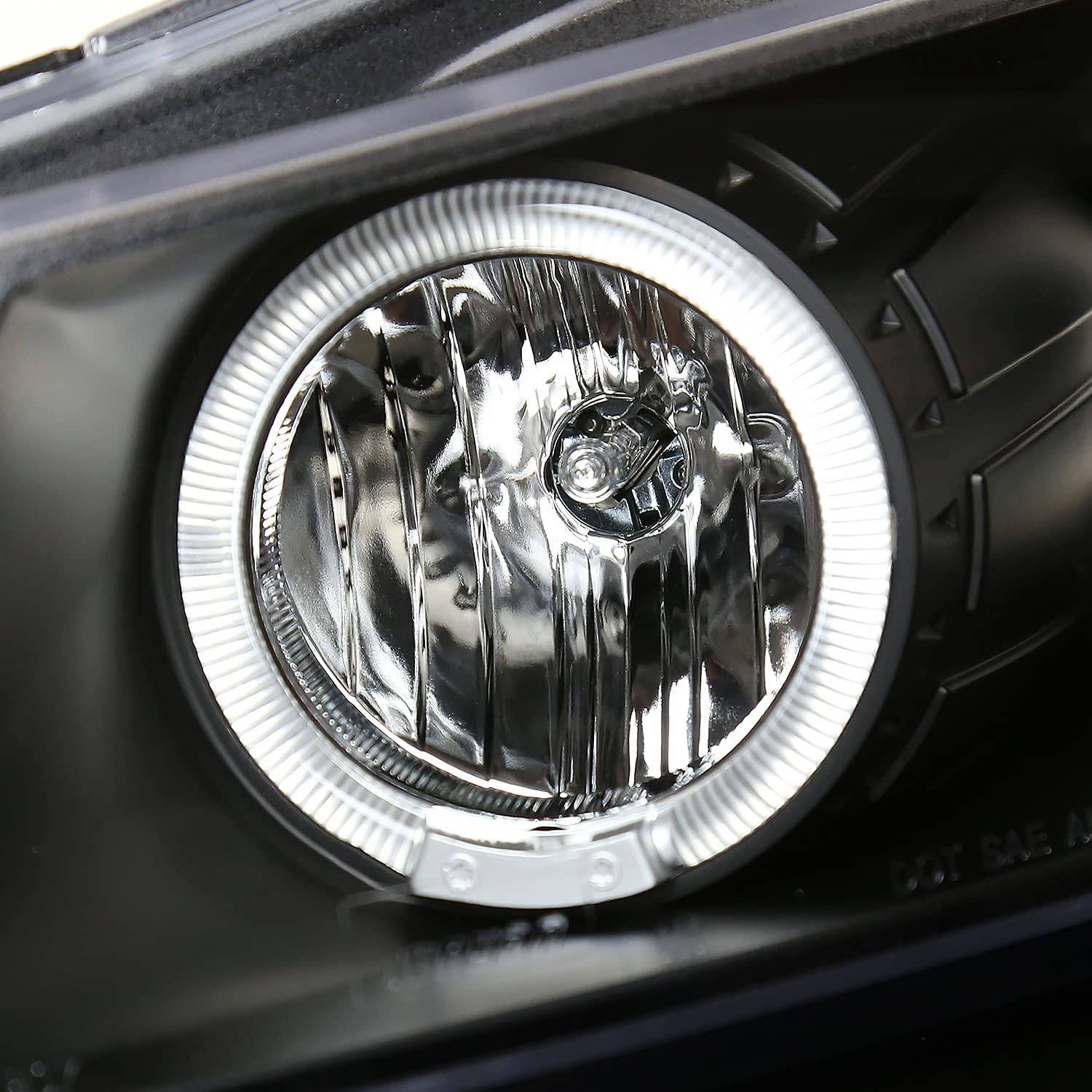2008-2012 Honda Accord Coupe LED Halo Projector Headlights - Matte Black Housing with Clear Lens - High Performance Replacement Headlights for Night Driving & Enhanced Visibility