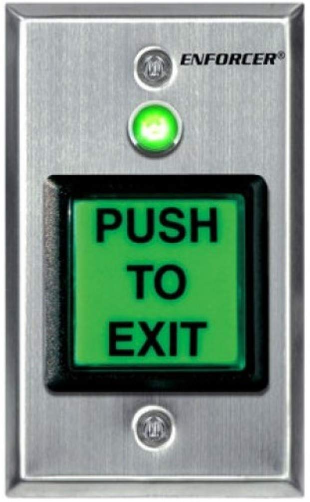 Seco-Larm Enforcer Push-to-Exit Plate with Timer & LED Illumination - Heavy Duty Security Access Control (SD-7623-GSTQ) - Perfect for Commercial Buildings, Offices & Emergency Exits