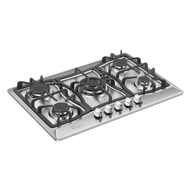 Empava 30 Inch 5 Burner Built-In Gas Stove Cooktop - Stainless Steel (Model 30GC21) - Perfect for Modern Kitchens, Home Chefs & Professional Cooking