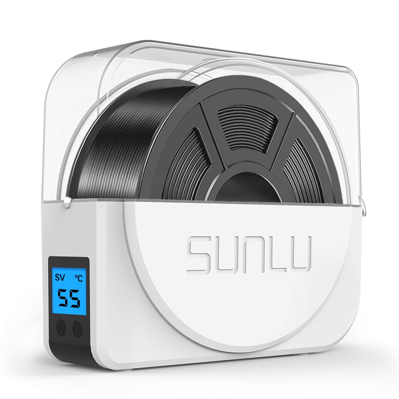SUNLU S1 Plus Filament Dryer Box for 3D Printing - Upgraded Fan System Prevents Moisture & Brittle Filament - White | Perfect for PLA, ABS, PETG Filament Storage & Continuous Printing