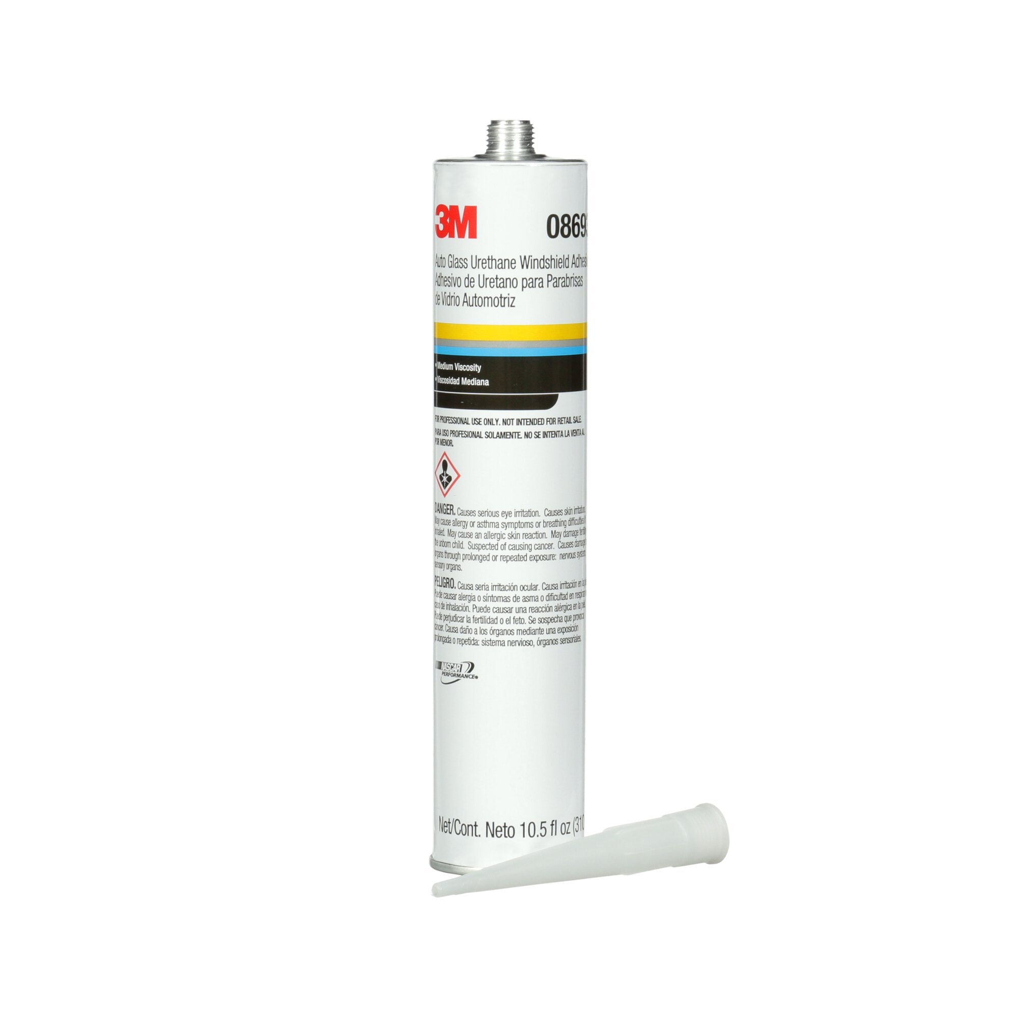 3M Auto Glass Urethane Windshield Adhesive 08693 - 10.5 fl oz Cartridge for Professional Windshield Installation & Auto Glass Repair - Perfect for DIY Car Maintenance and Professional Auto Body Shops