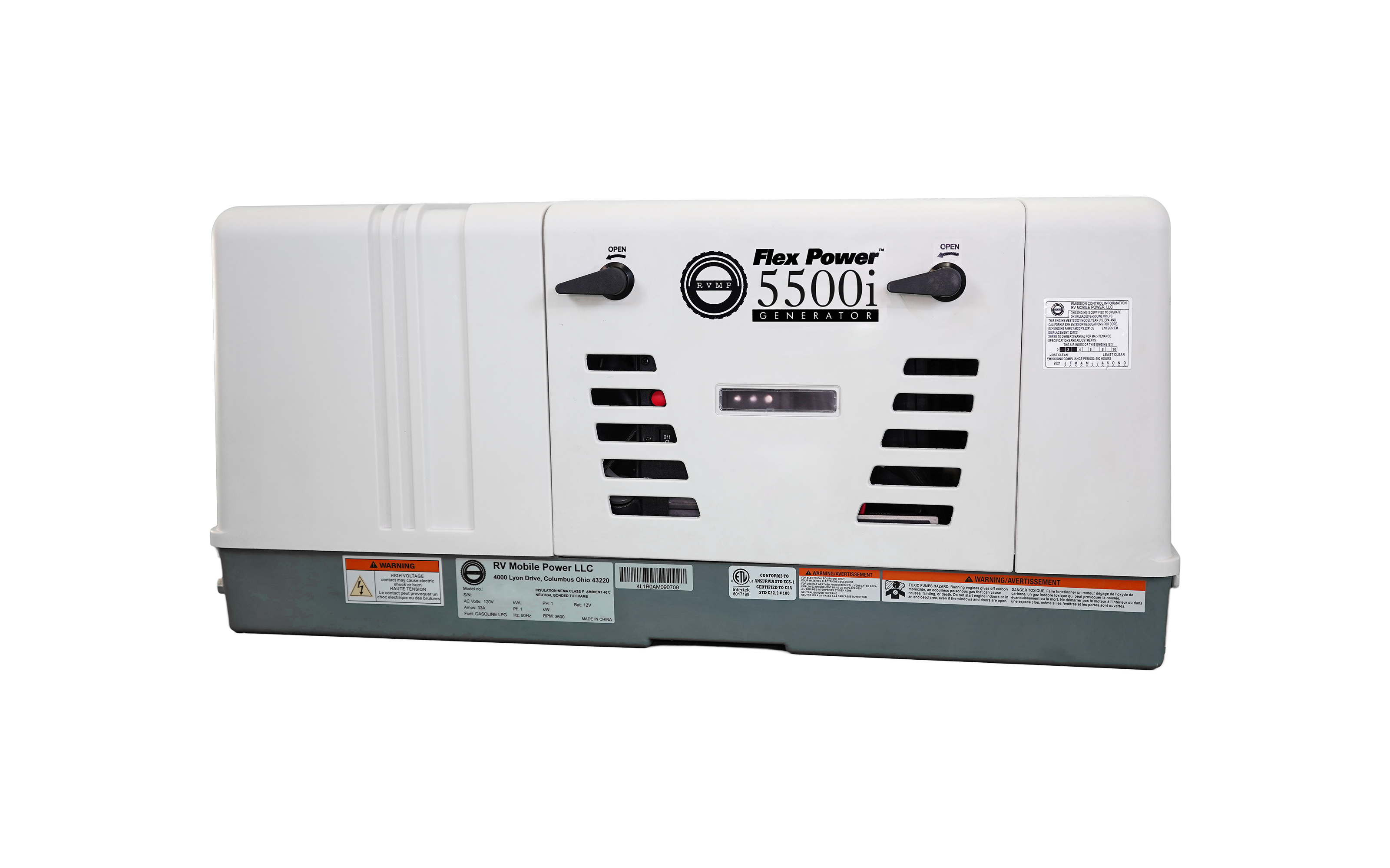 RVMP Flex Power 5500i Dual Fuel Portable Generator - Gas & Propane Powered - Quiet Inverter Technology for Camping, RV Trips & Emergency Backup Power