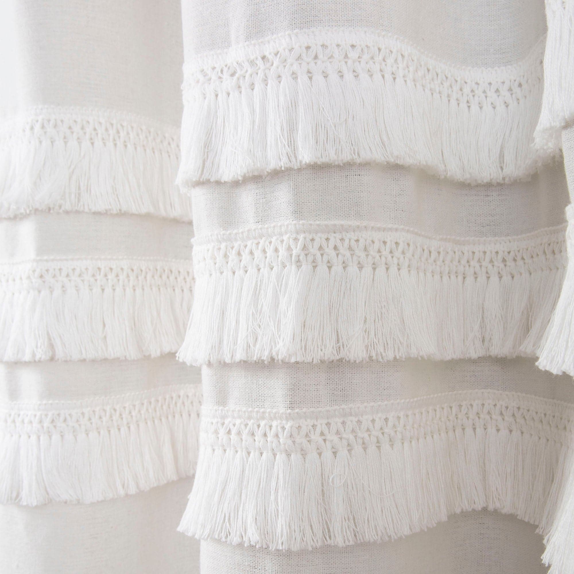 Stylish Ciel Tassel Shower Curtain - Elegant Bathroom Decor with Fringe Details | Perfect for Modern, Boho & Farmhouse Bathrooms
