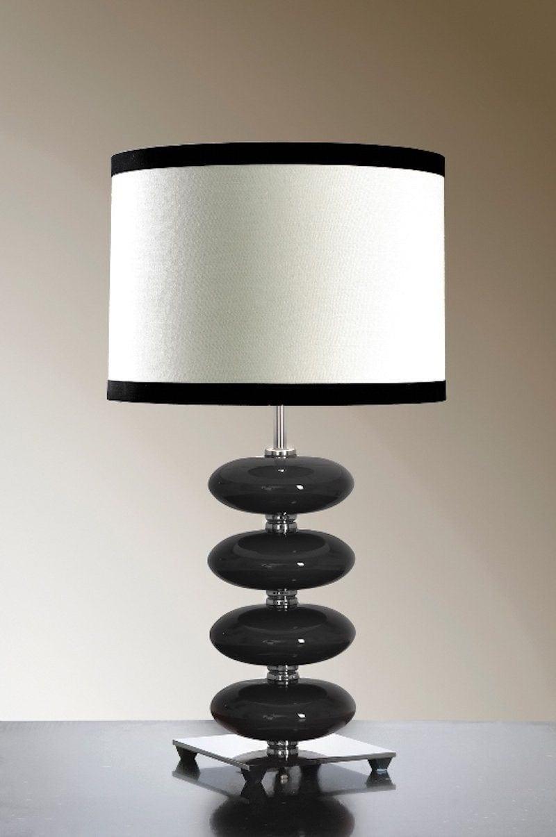 Elstead Onyx Black Ceramic Table Lamp - Modern Home Decor for Living Room, Bedroom, or Office Lighting