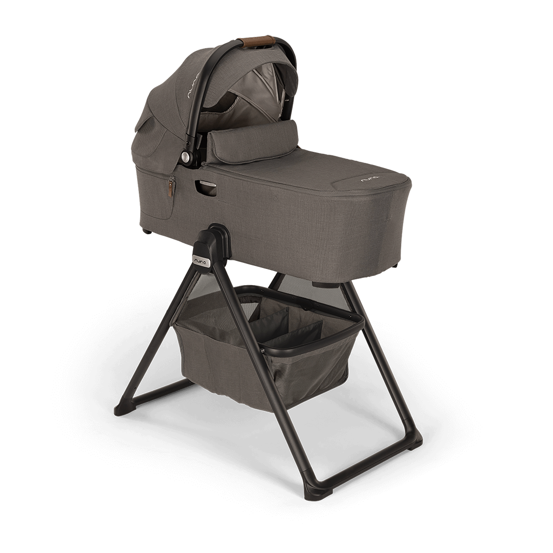 Nuna DEMI Next Bassinet with Stand - Granite Gray | Premium Baby Bassinet for Newborns | Perfect for Nursery, Bedroom & Travel