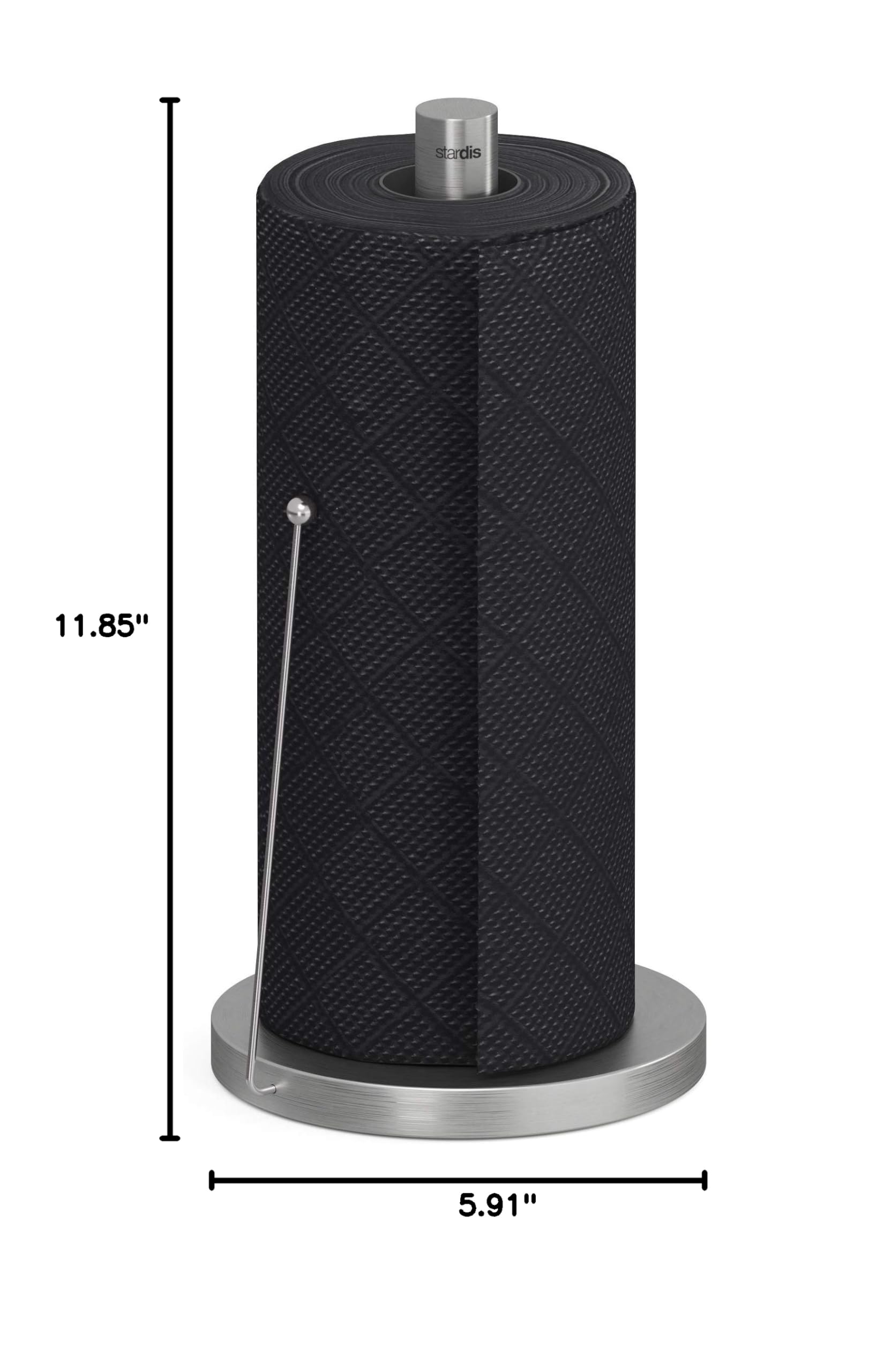 Stainless Steel Paper Towel Holder - Brushed Matte Finish, Sturdy & Durable Kitchen Roll Dispenser for Countertop or Under Cabinet Mounting | Perfect for Kitchen, Bathroom, or Office Use