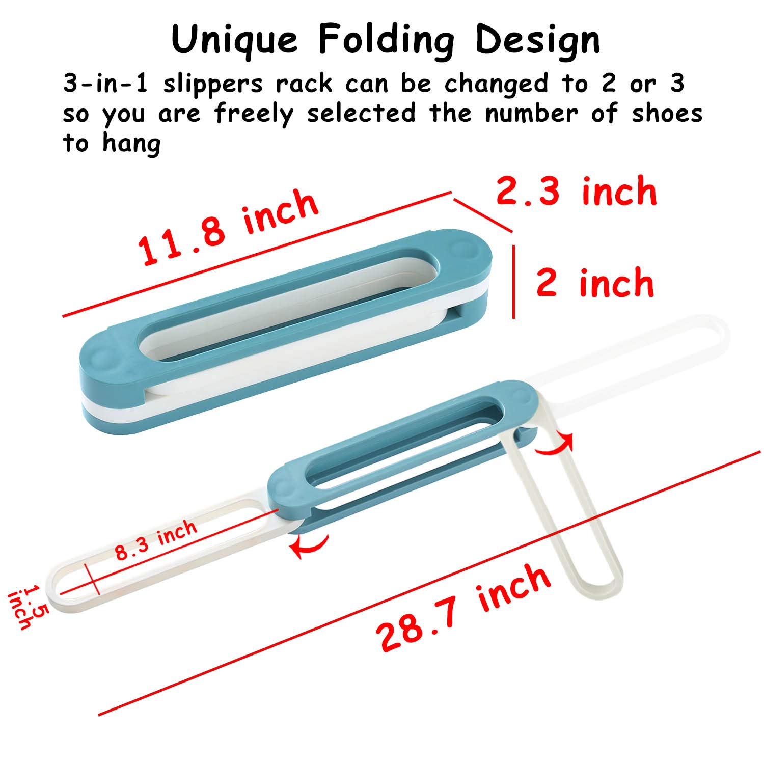 **M MOACC 3-in-1 Folding Hanging Shoe Organizer & Bathroom Towel Rack - Wall Mounted Space-Saving Storage for Shoes, Towels & Accessories (Blue) - Perfect for Closet, Bathroom & Entryway Organization**