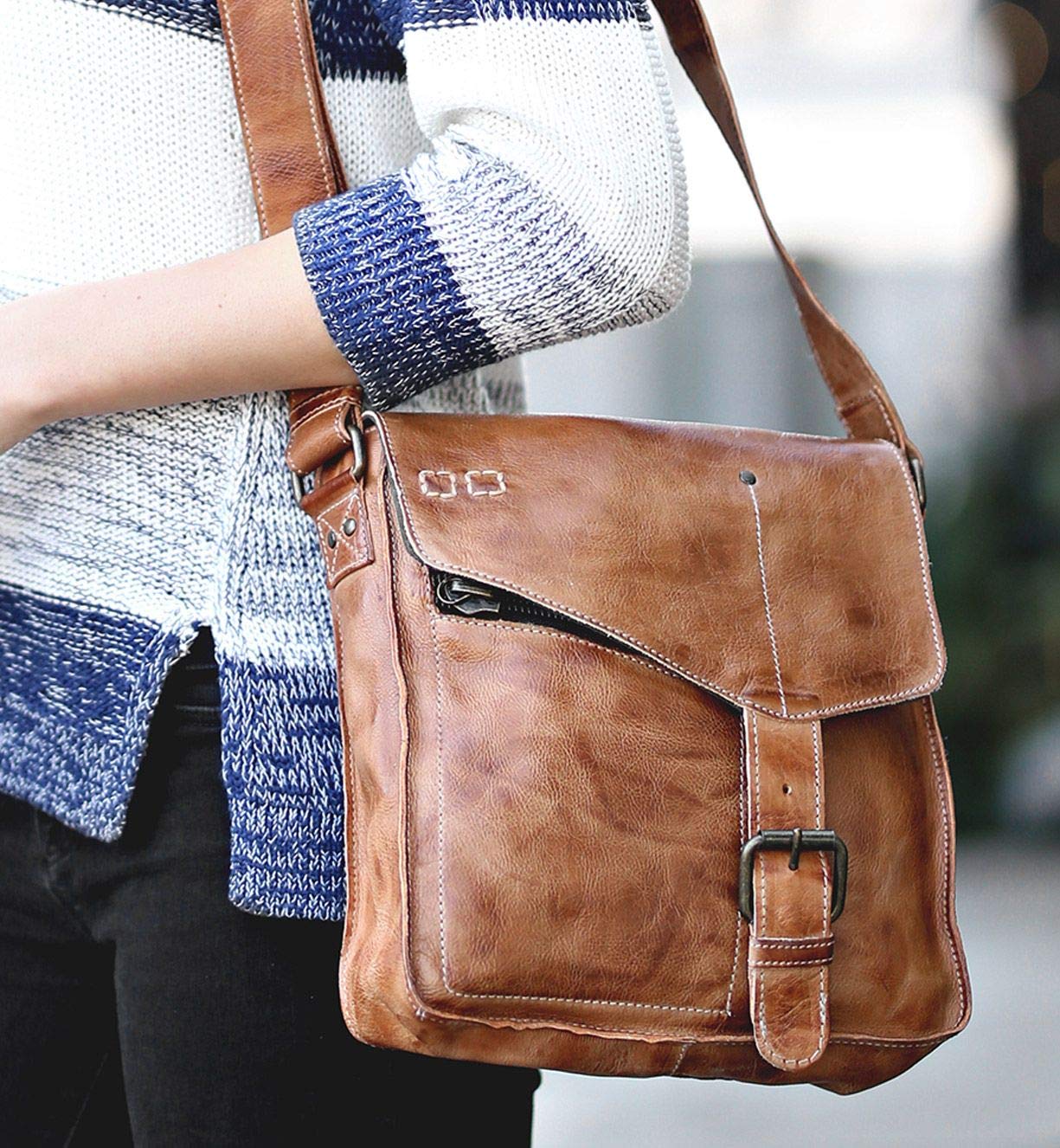 Bed Stu Venice Beach Genuine Leather Shoulder Bag for Women - Stylish Crossbody Purse for Travel, Work & Everyday Use