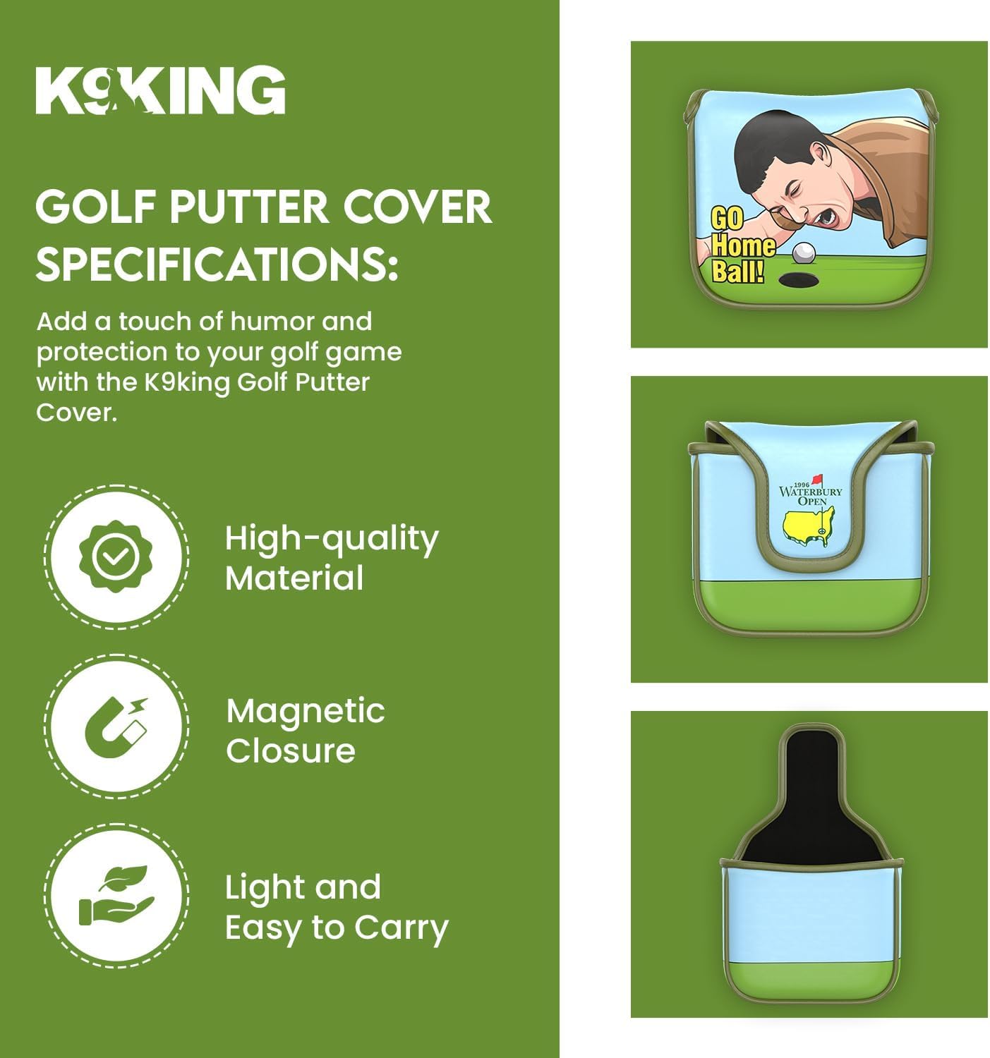 Premium Magnetic Golf Putter Cover - Durable Club Protector with Secure Closure | Essential Golf Accessories for Men & Women | Perfect for Course Play & Club Storage | Funny Golf Gifts for Golf Lovers