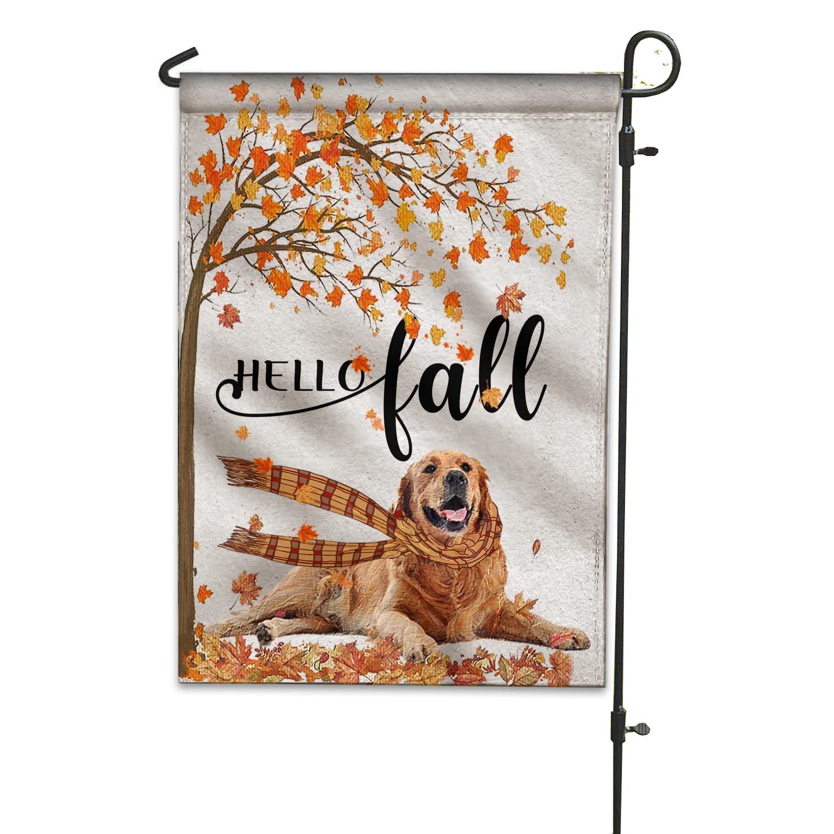 Custom Fall Thanksgiving Dog Garden Flag - Personalized Autumn Pet House Decor with Matching Bandana | 11.5