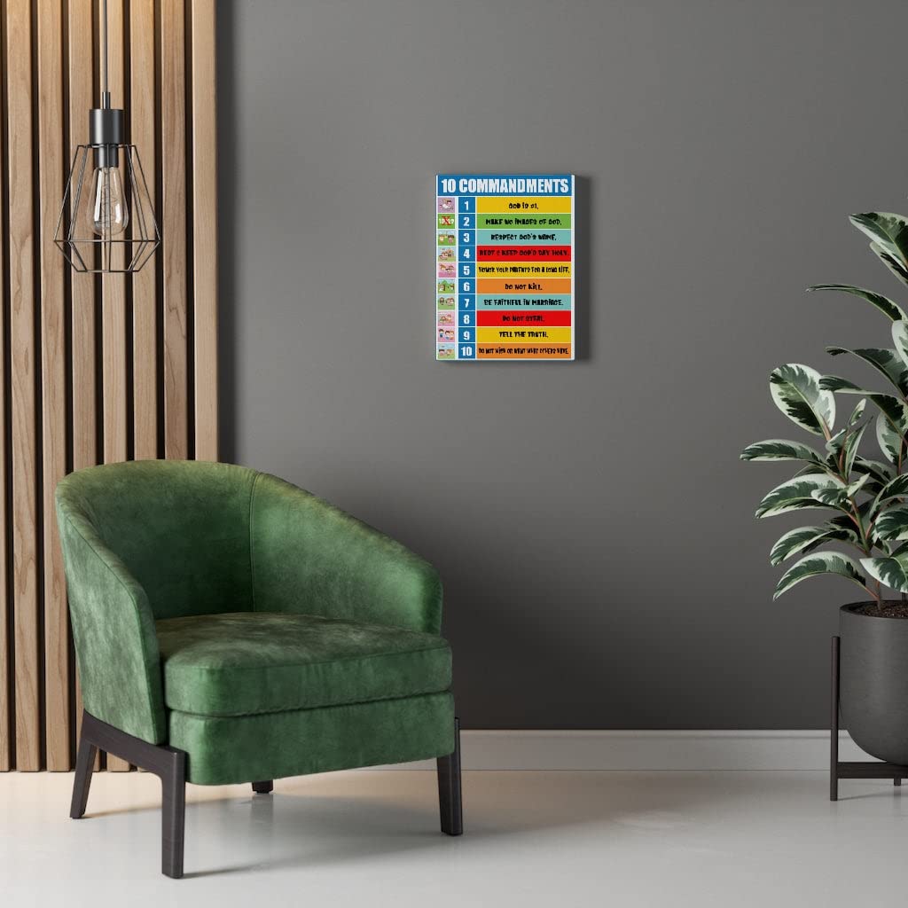 10 Commandments Bible Art - Christian Home Decor & Sunday School Gifts for Expressing Faith - Perfect for Church, Bible Study & Christian Family Gifts