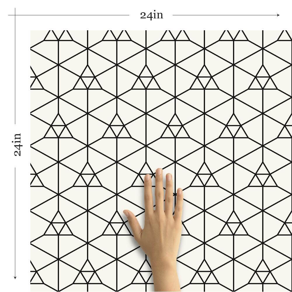 Geometric White Triangle Peel and Stick Removable Wallpaper - Self-Adhesive Decorative Wall Stickers for Bedroom, Living Room, Nursery & Office Decor