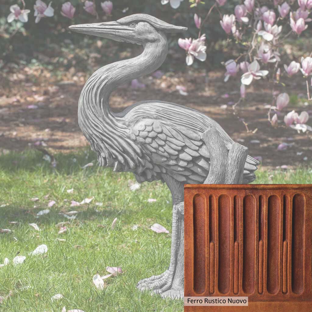 Campania International Heron Statue - Elegant Outdoor Garden Decor for Patio, Yard, and Poolside Landscaping