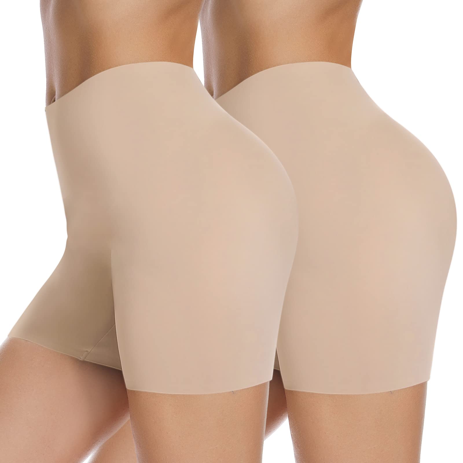 JOYSHAPER Women's Seamless Anti-Chafing Slip Shorts - Invisible Underwear for Dresses, Boyshorts Panties - Perfect for Work, Travel & Summer Outfits
