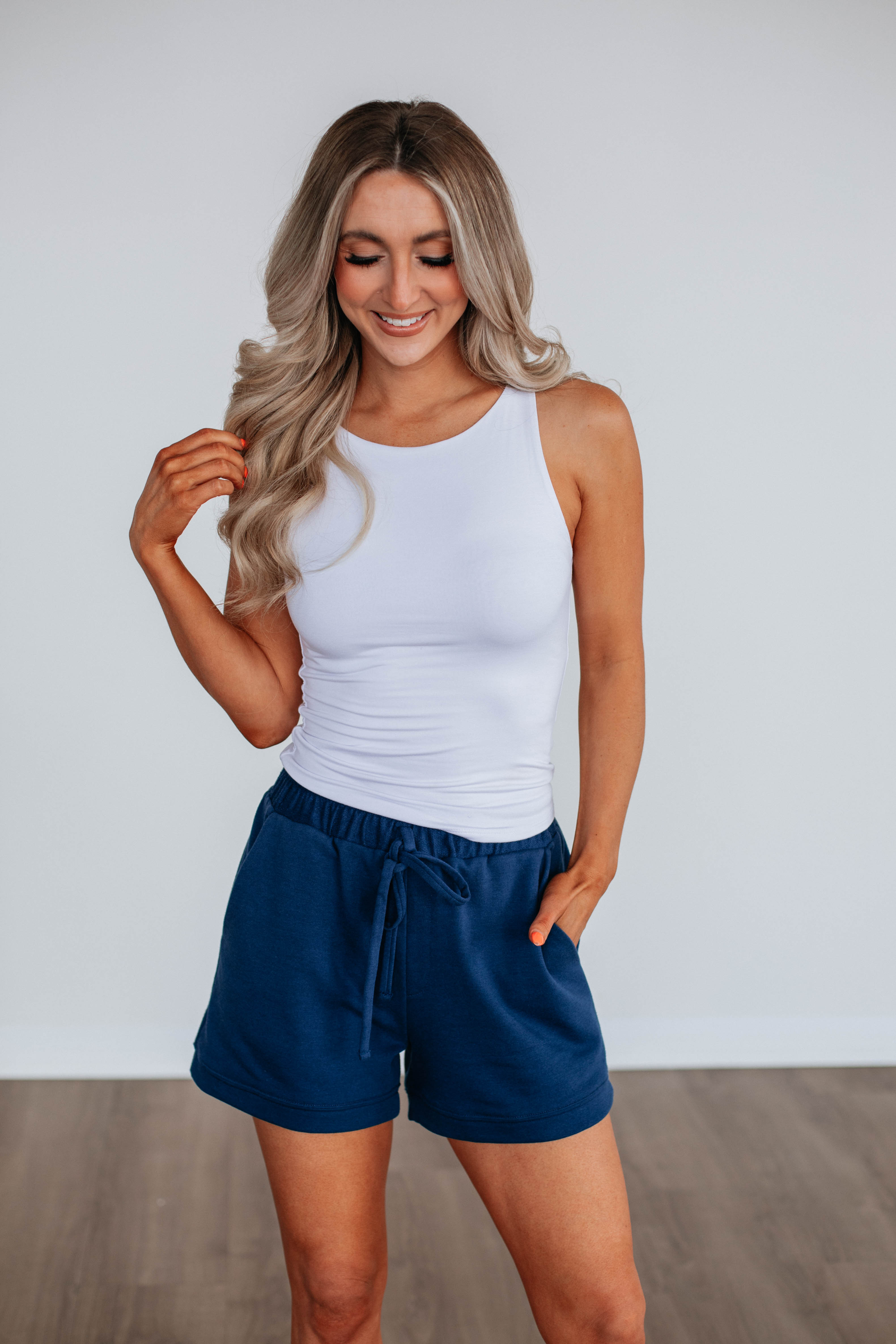 Gracyn Lounge Shorts for Women - Soft & Comfortable Navy Blue Sleepwear - Perfect for Relaxing at Home, Lounging, or Yoga
