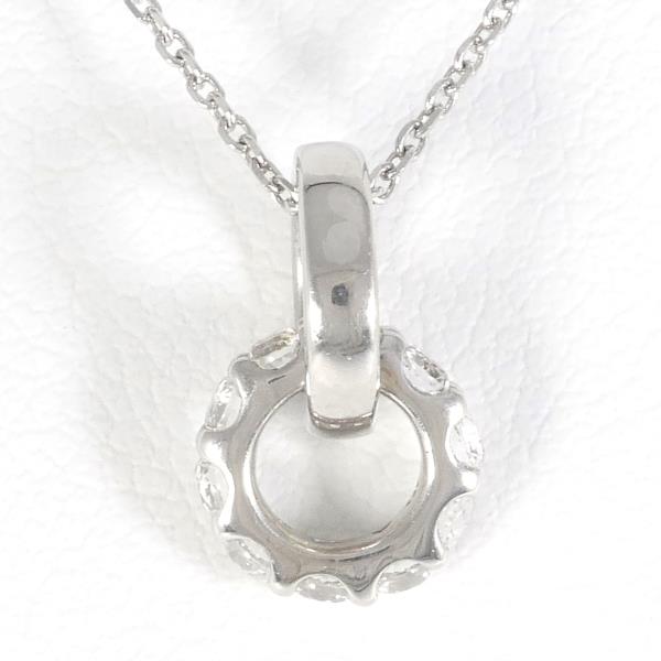 4℃ K10 White Gold Plated Necklace with Synthetic Stone - Elegant Jewelry for Women, Perfect for Parties, Weddings & Gifts