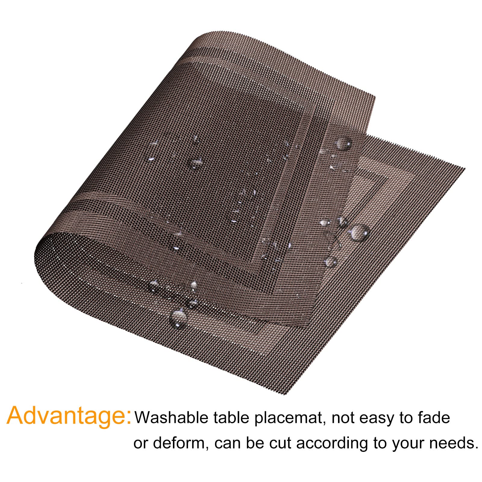 uxcell 6-Pack PVC Washable Woven Placemats Set - 17.7x11.8 Inch (450x300mm) Waterproof Table Mats for Dining, Kitchen, Coffee Table - Easy to Clean Home Decor