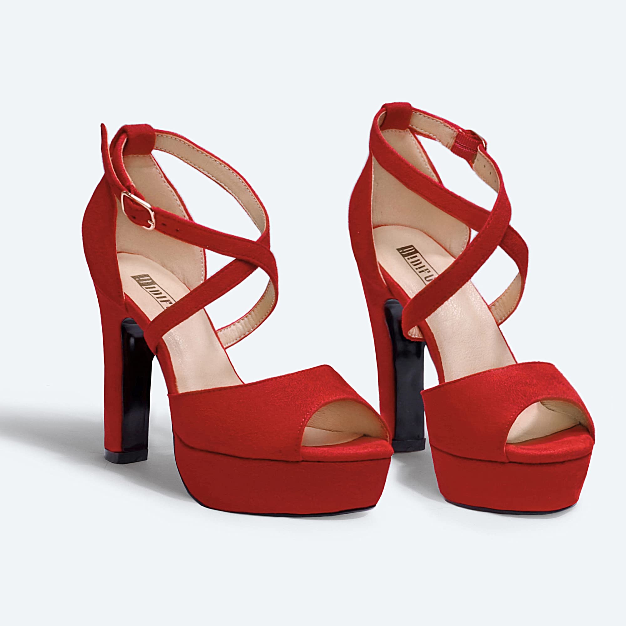 IDIFU Women's Chunky Heel Peep Toe Ankle Strap Sandals - Platform High Heels for Wedding, Party, Evening & Bridal Events | Comfortable Dress Shoes for Women