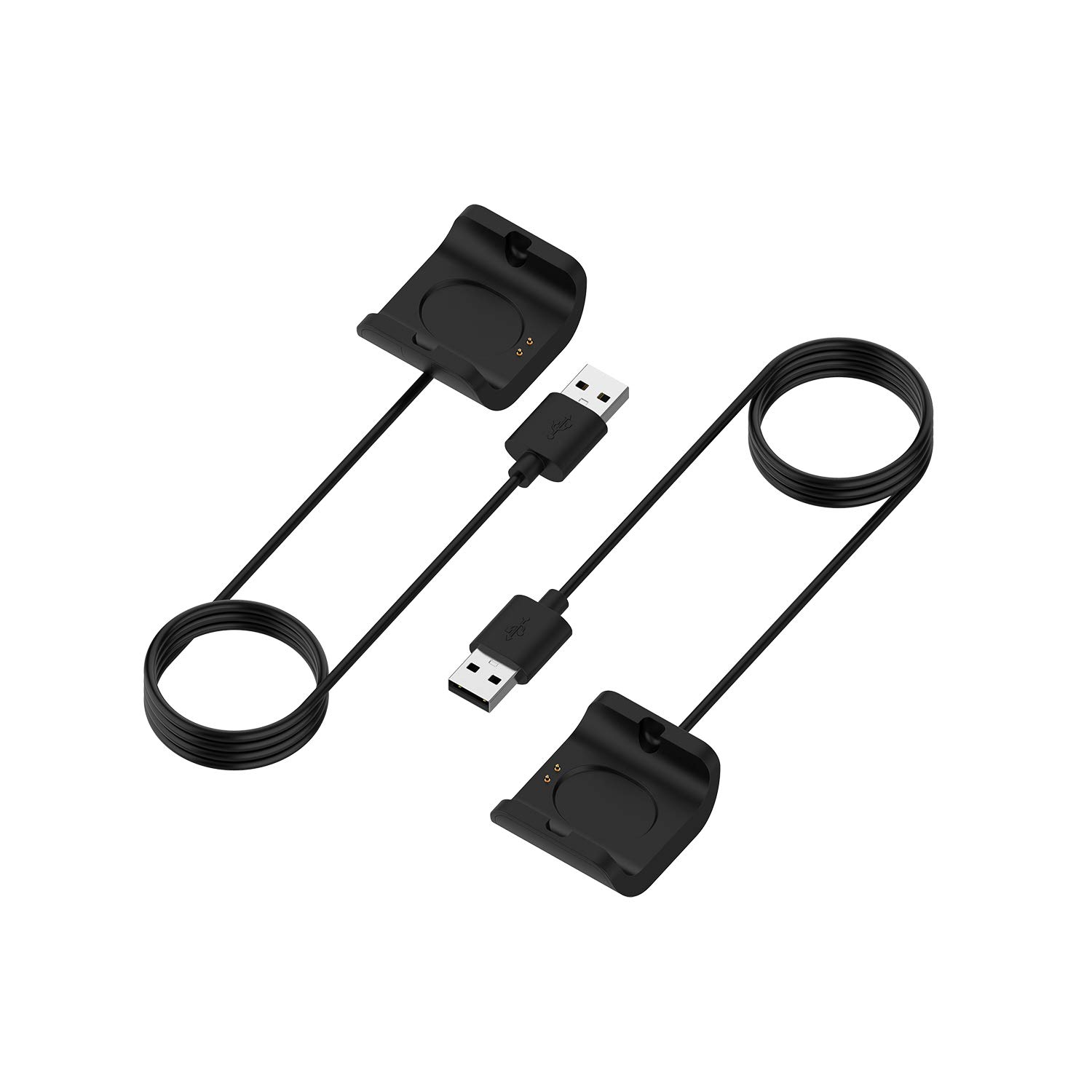 FitTurn Replacement USB Charger for Amazfit Bip S Watch - Portable Charging Cable with Dock Stand & Adapter (Black) | Perfect for Home, Office, Travel & Gym Use